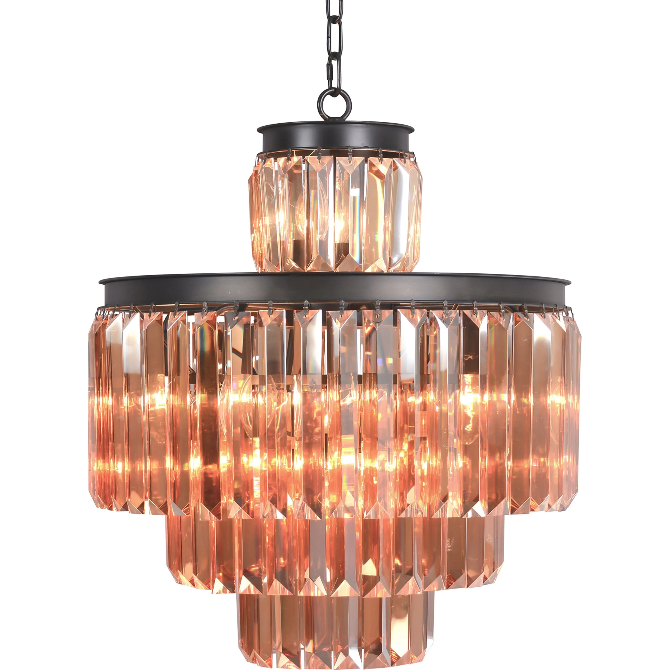 4-Tier Rustic Crystal Chandelier