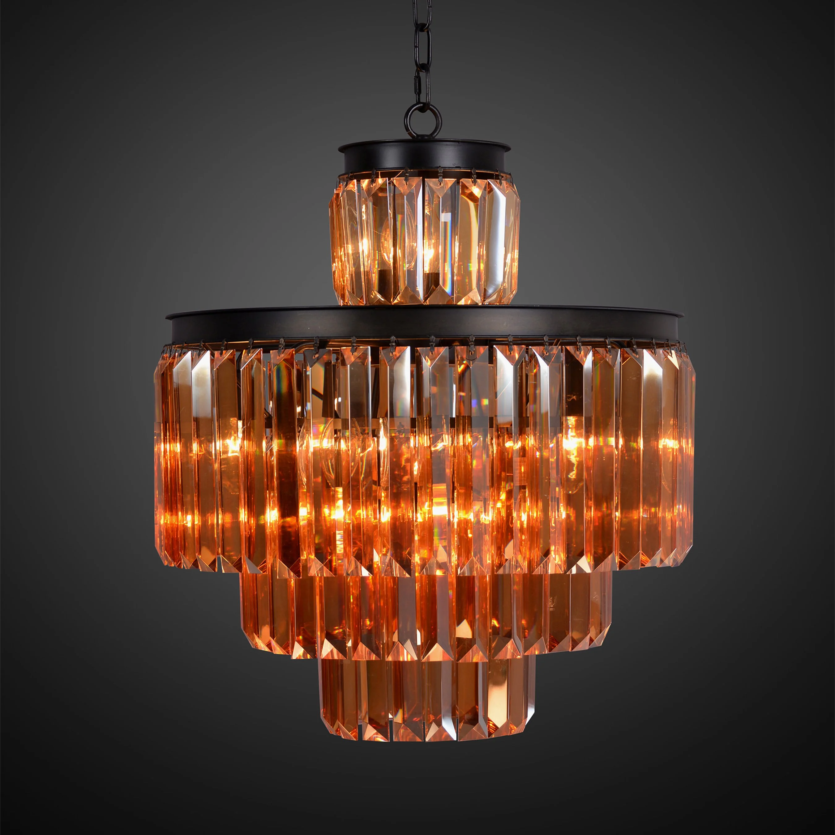 4-Tier Rustic Crystal Chandelier - Image 4