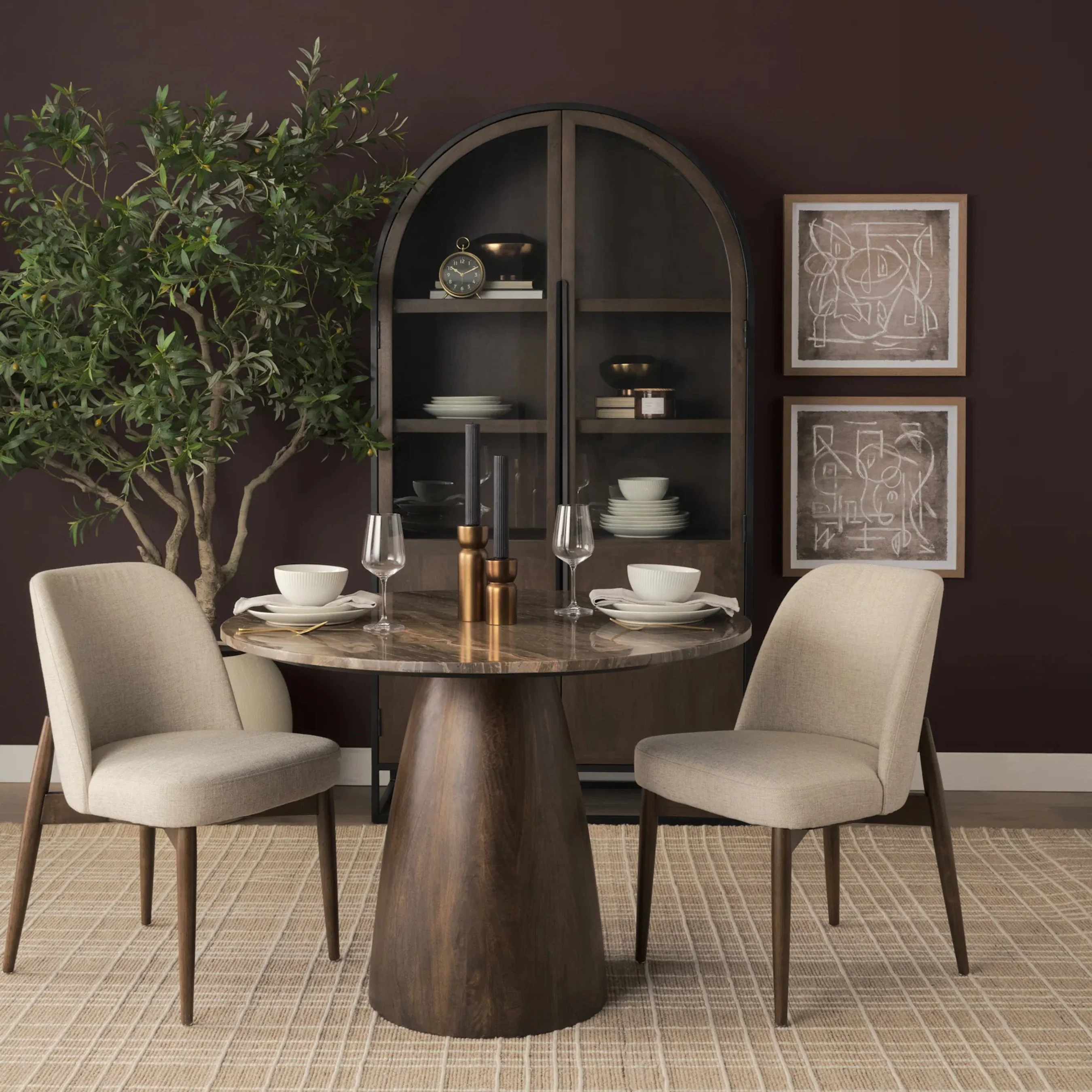 Abbie Curve Fabric Dining Chair (Set of 2) - Image 5