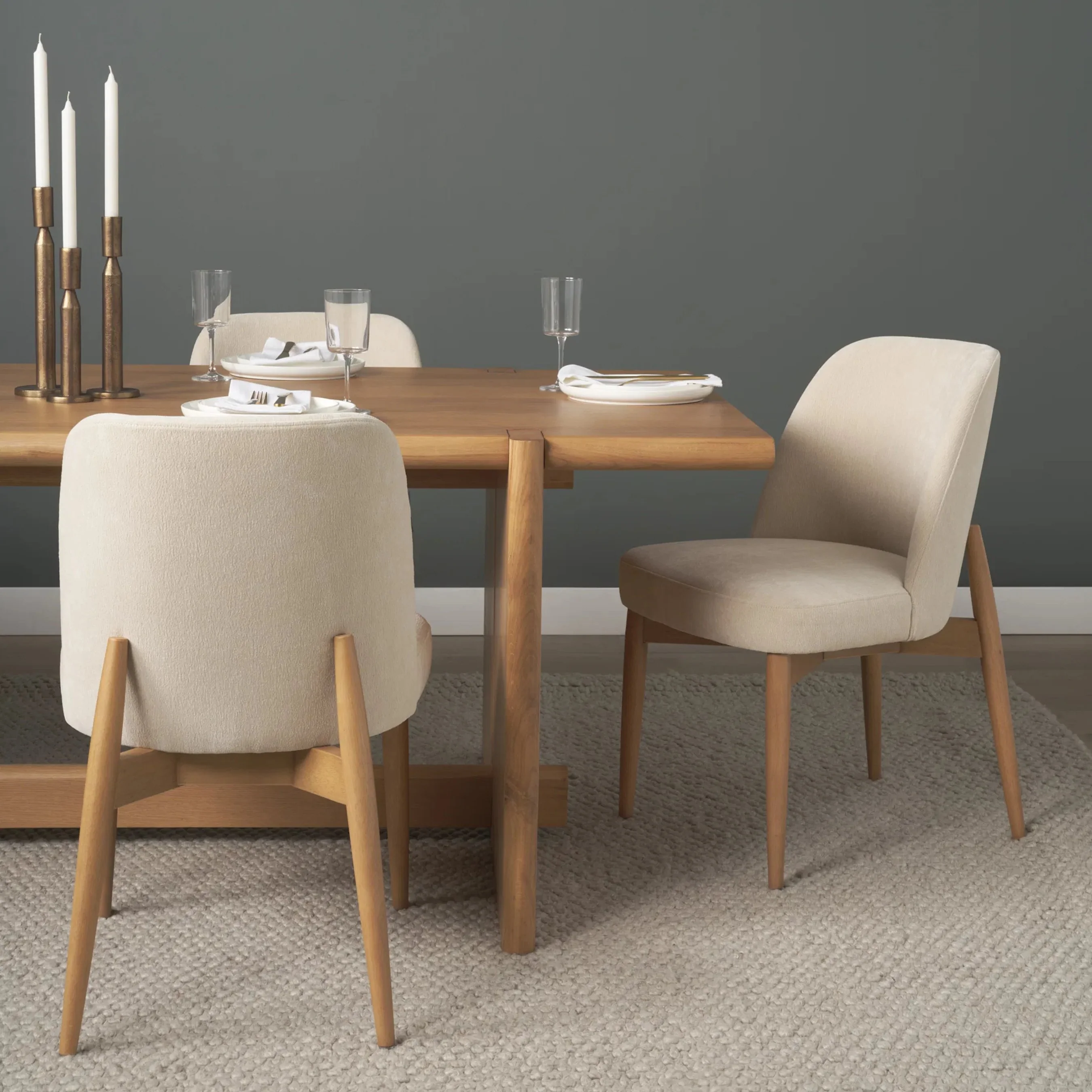 Abbie Curve Fabric Dining Chair (Set of 2) - Image 6