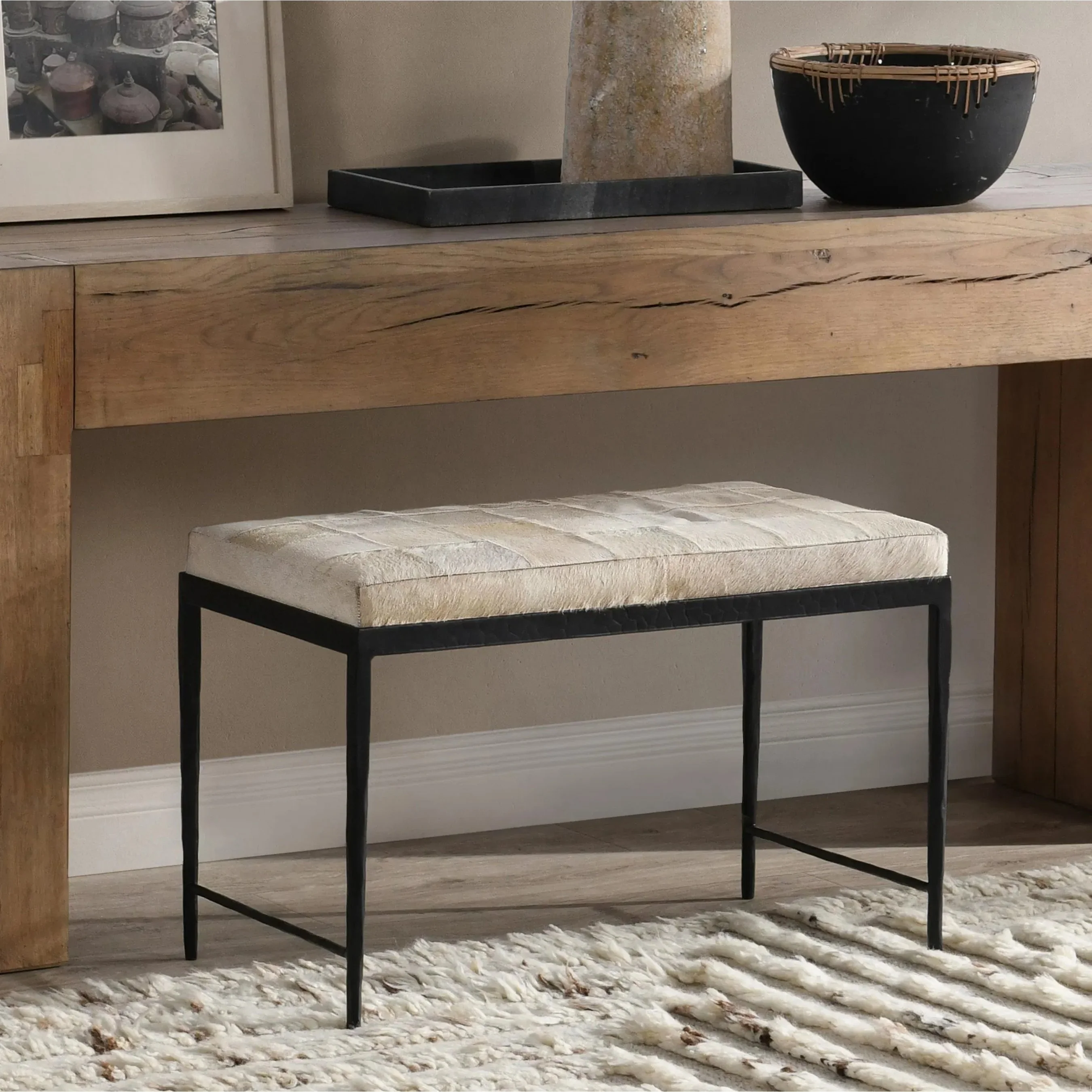 Achen Hair on Hide Bench - Image 45