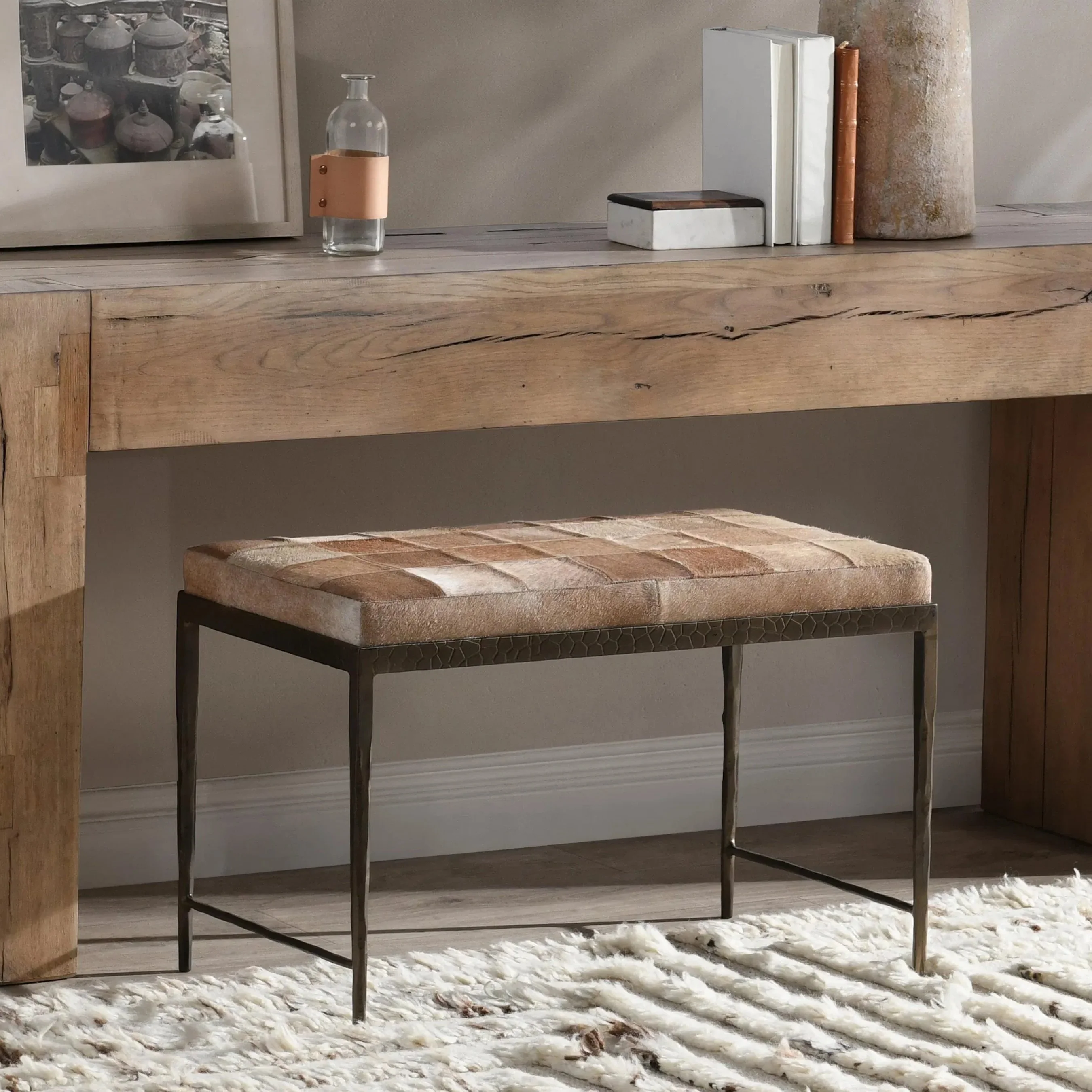 Achen Hair on Hide Bench - Image 47