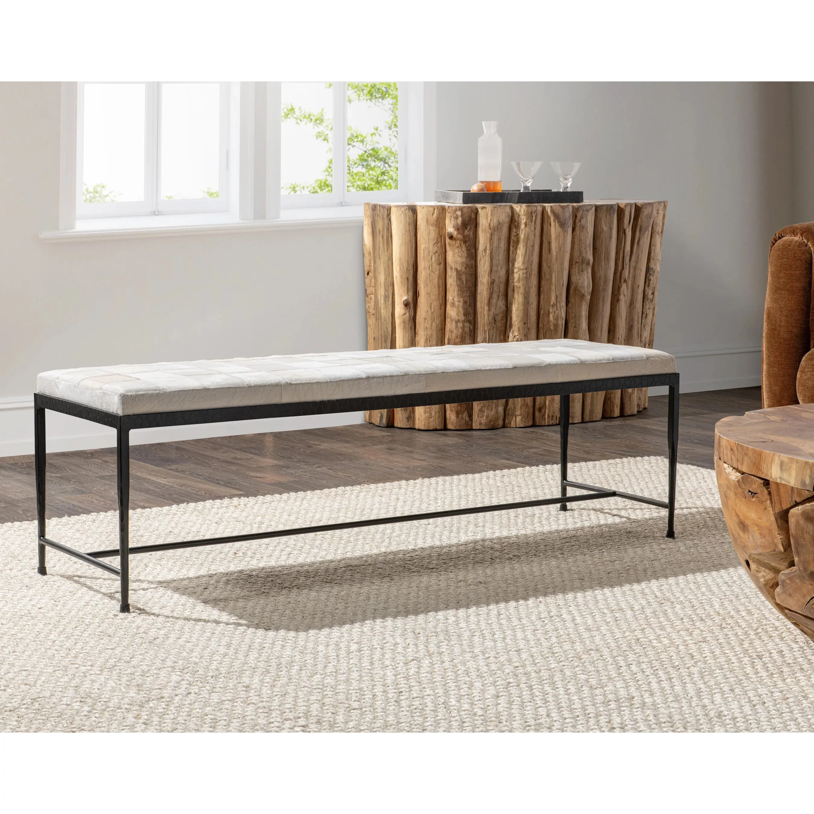 Achen Hair on Hide Bench - Image 49
