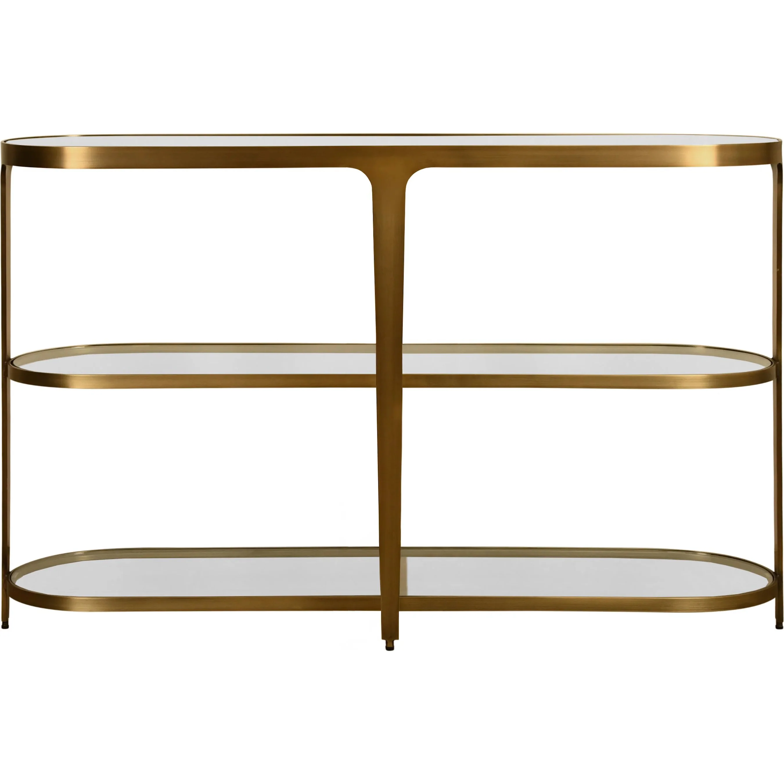 Addison Three Tier Glass Top Racetrack Console - Image 2