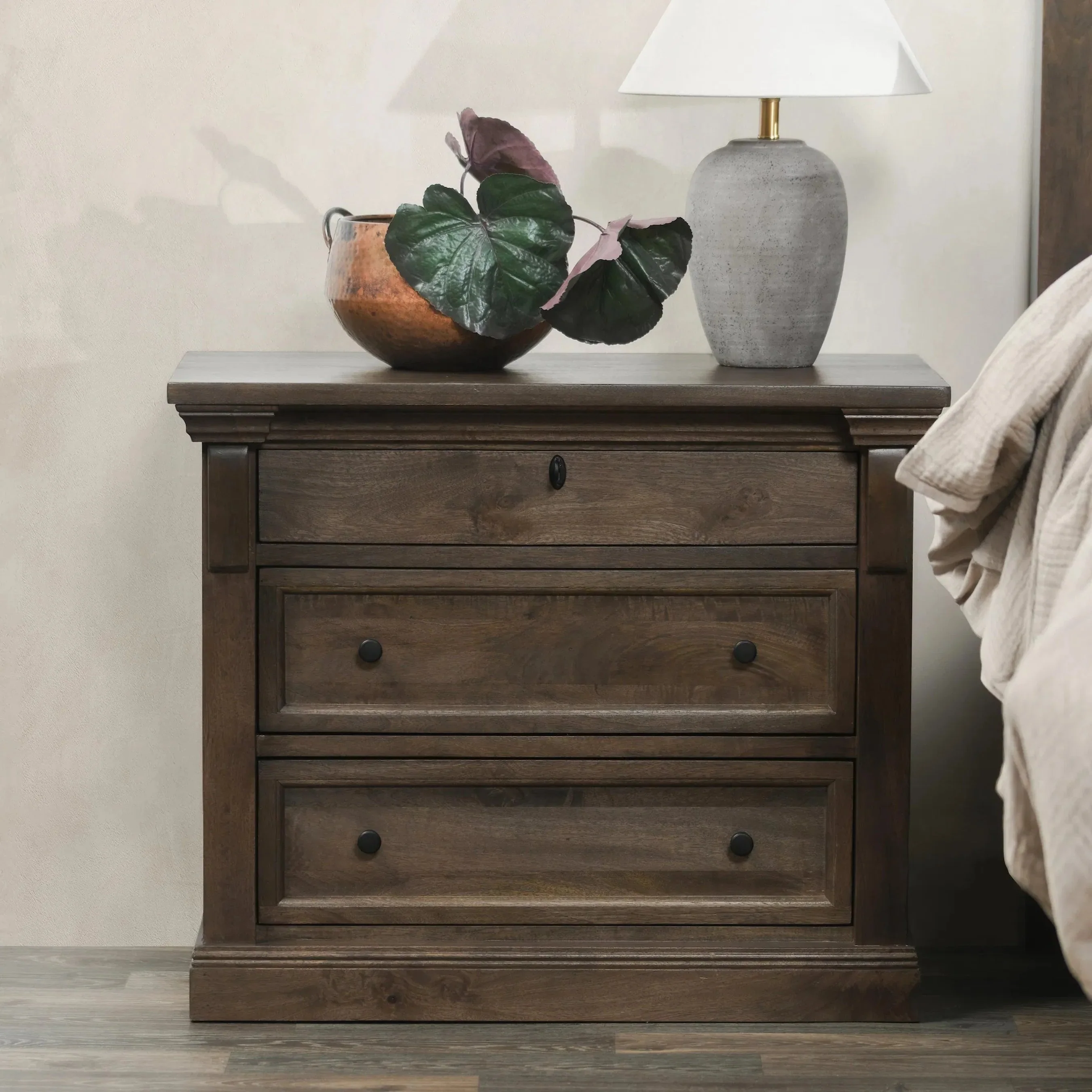 Adelaide Three-Door Mango Wood Nightstand - Image 20