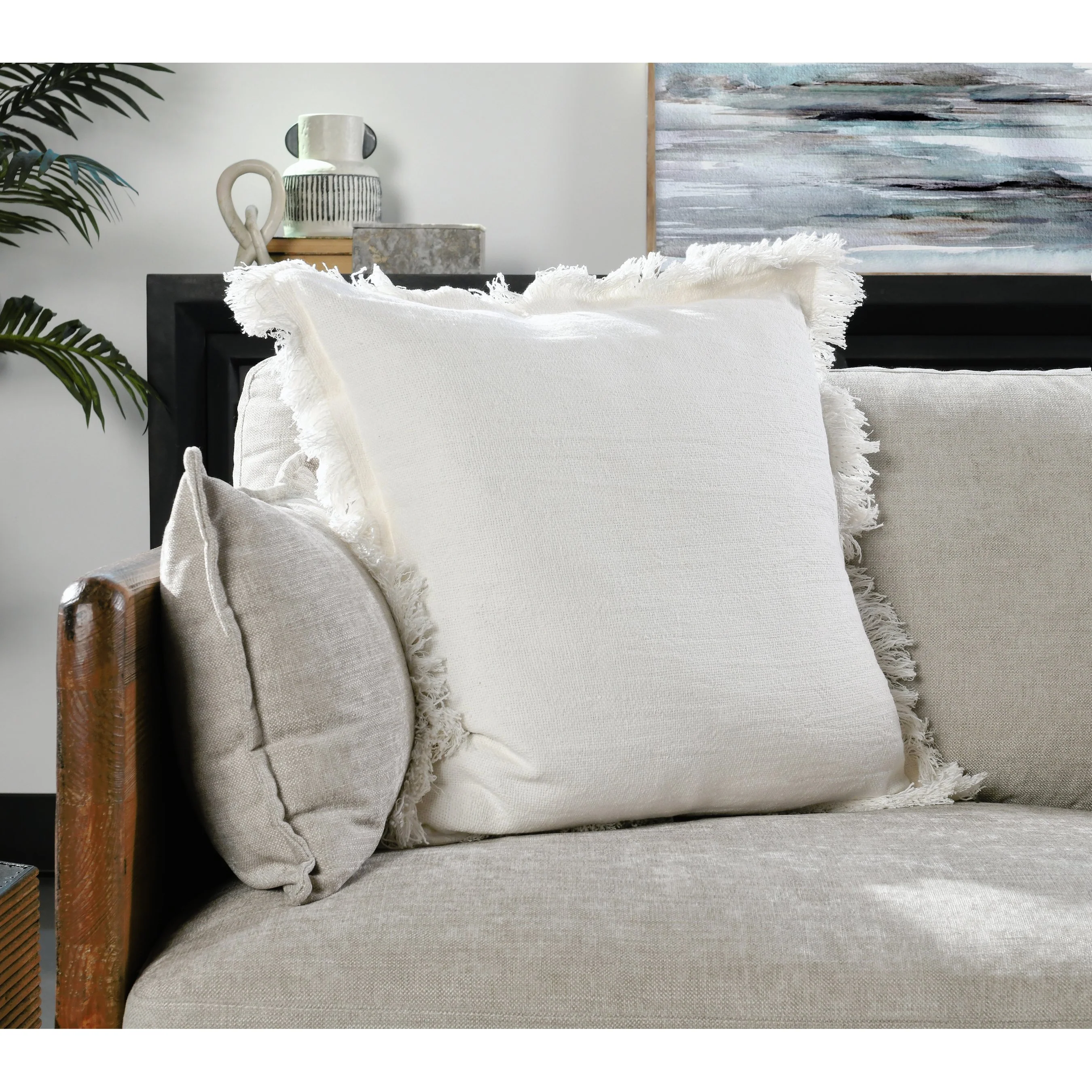 Agatha Linen Blend Fabric Throw Pillow - Image 13