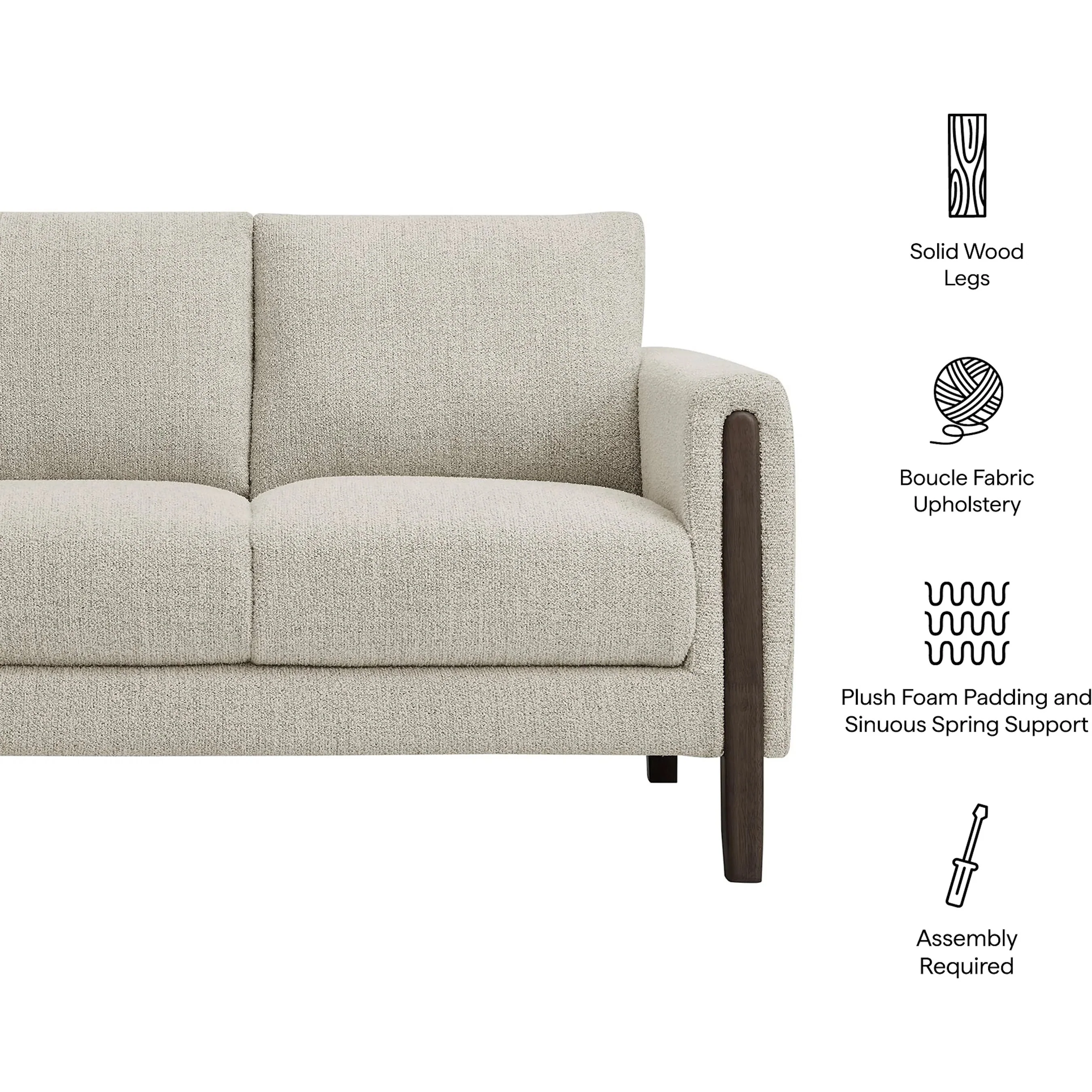 Aibonito Boucle Loveseat - Image 6