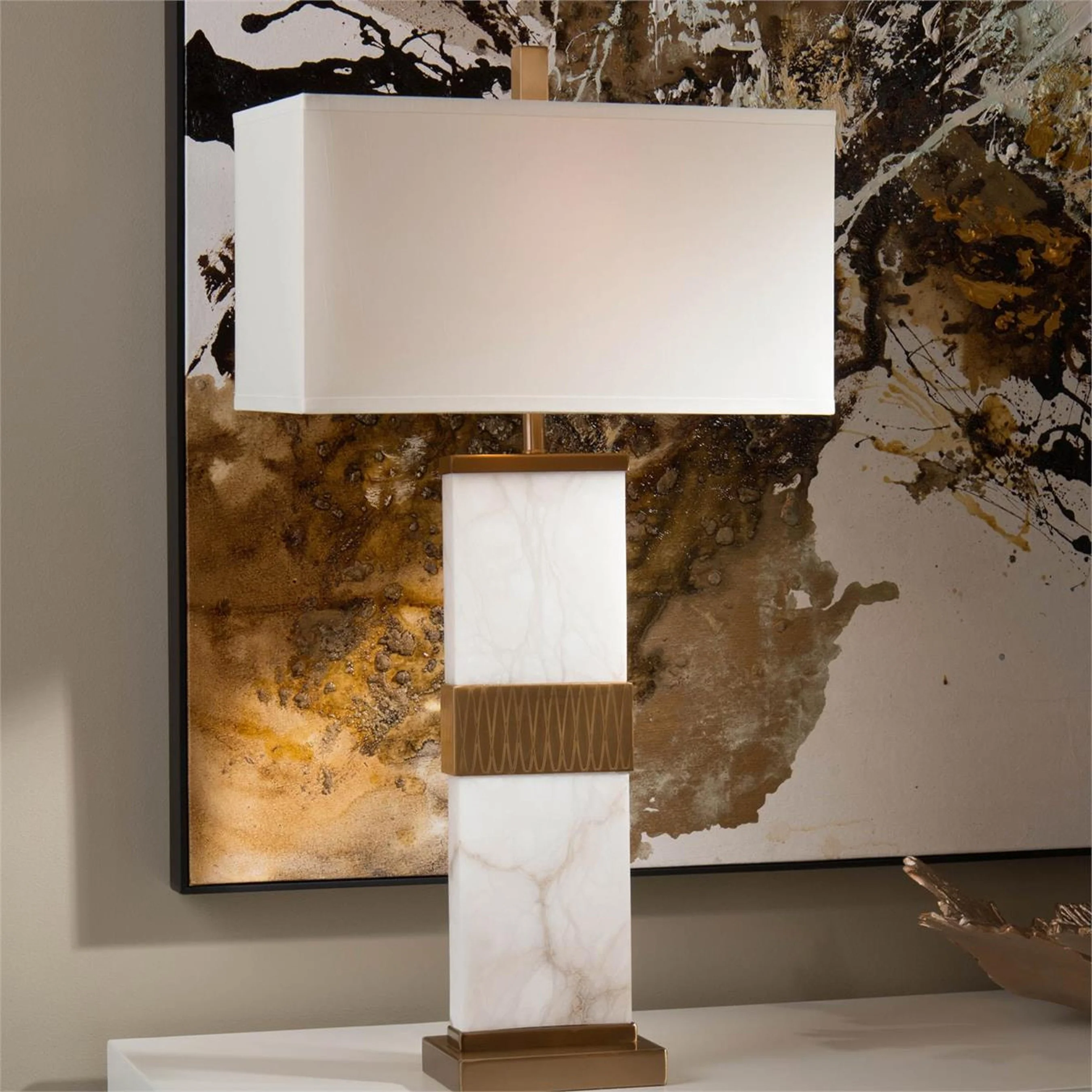 Alabaster Column Table Lamp - Image 4