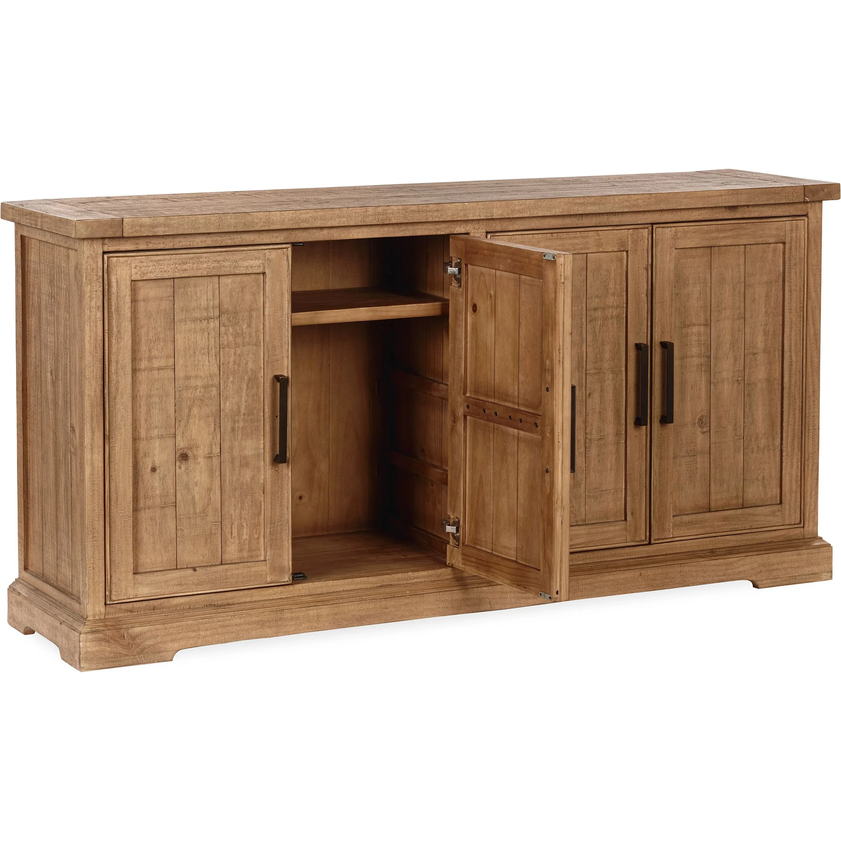Allegra 4-Door Reclaimed Pine Wood Buffet Sideboard - Image 4
