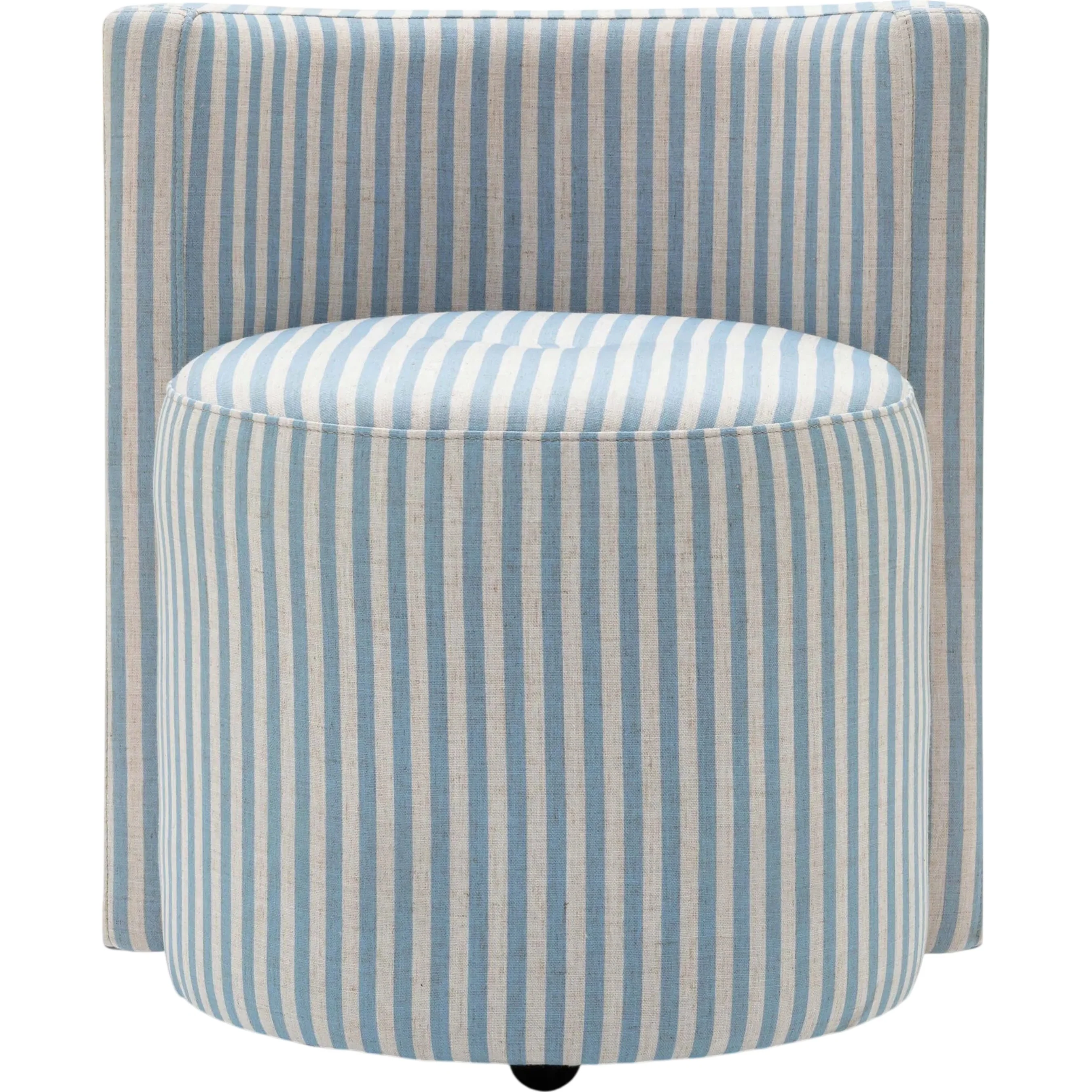 Alyssa Striped Linen Rolling Desk Chair - Image 2
