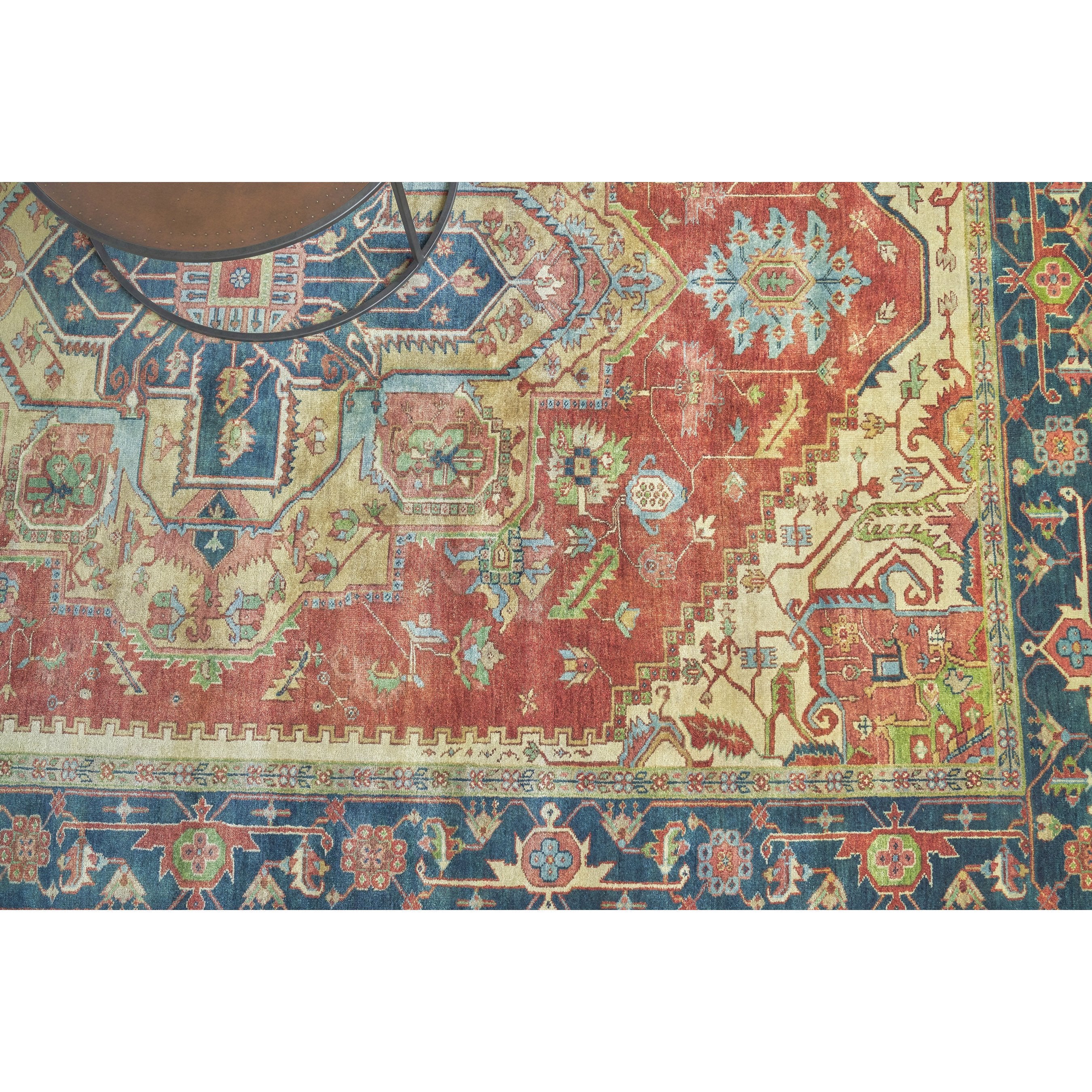 Antique Weave Geometric Serapi Rug - Image 13