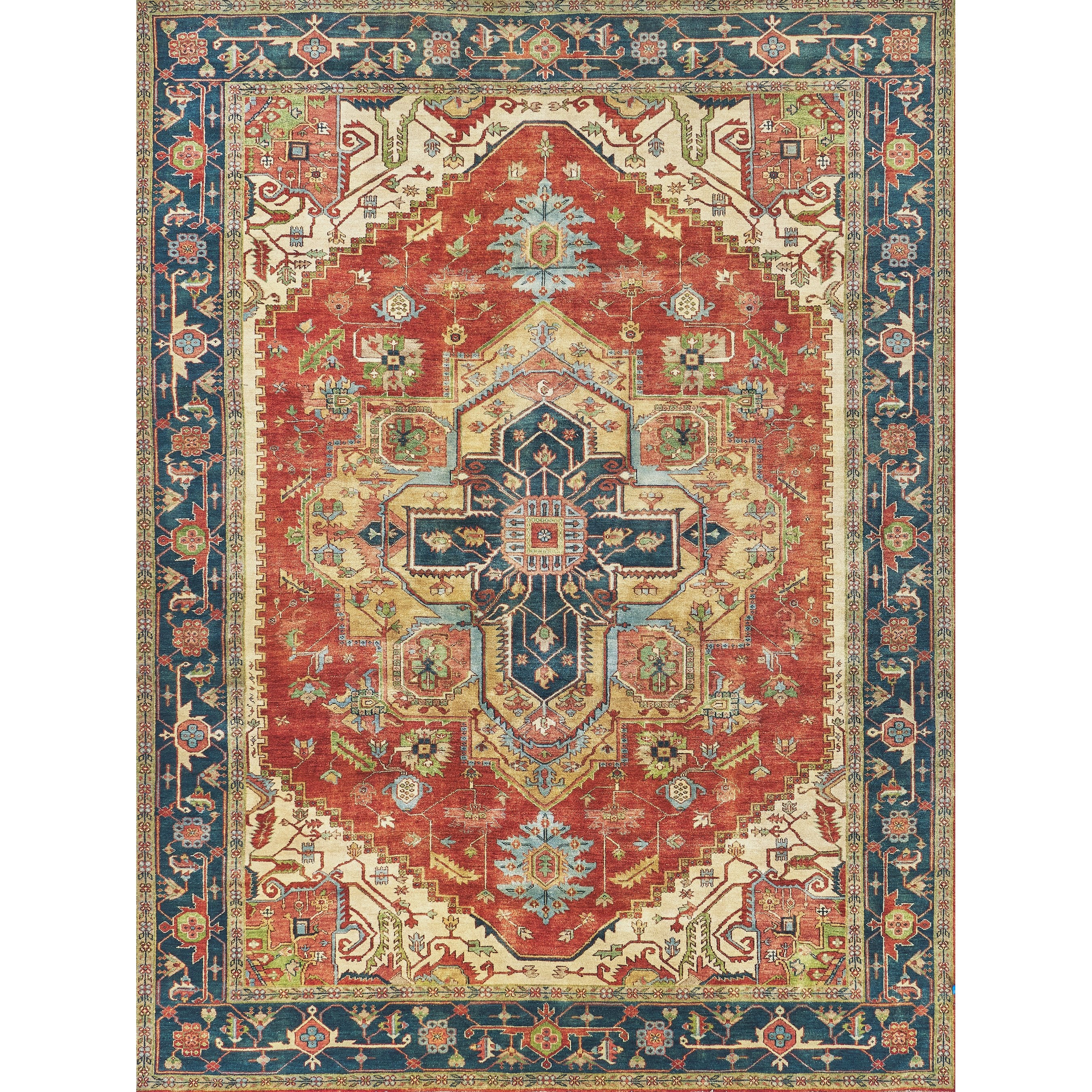 Antique Weave Geometric Serapi Rug - Image 2