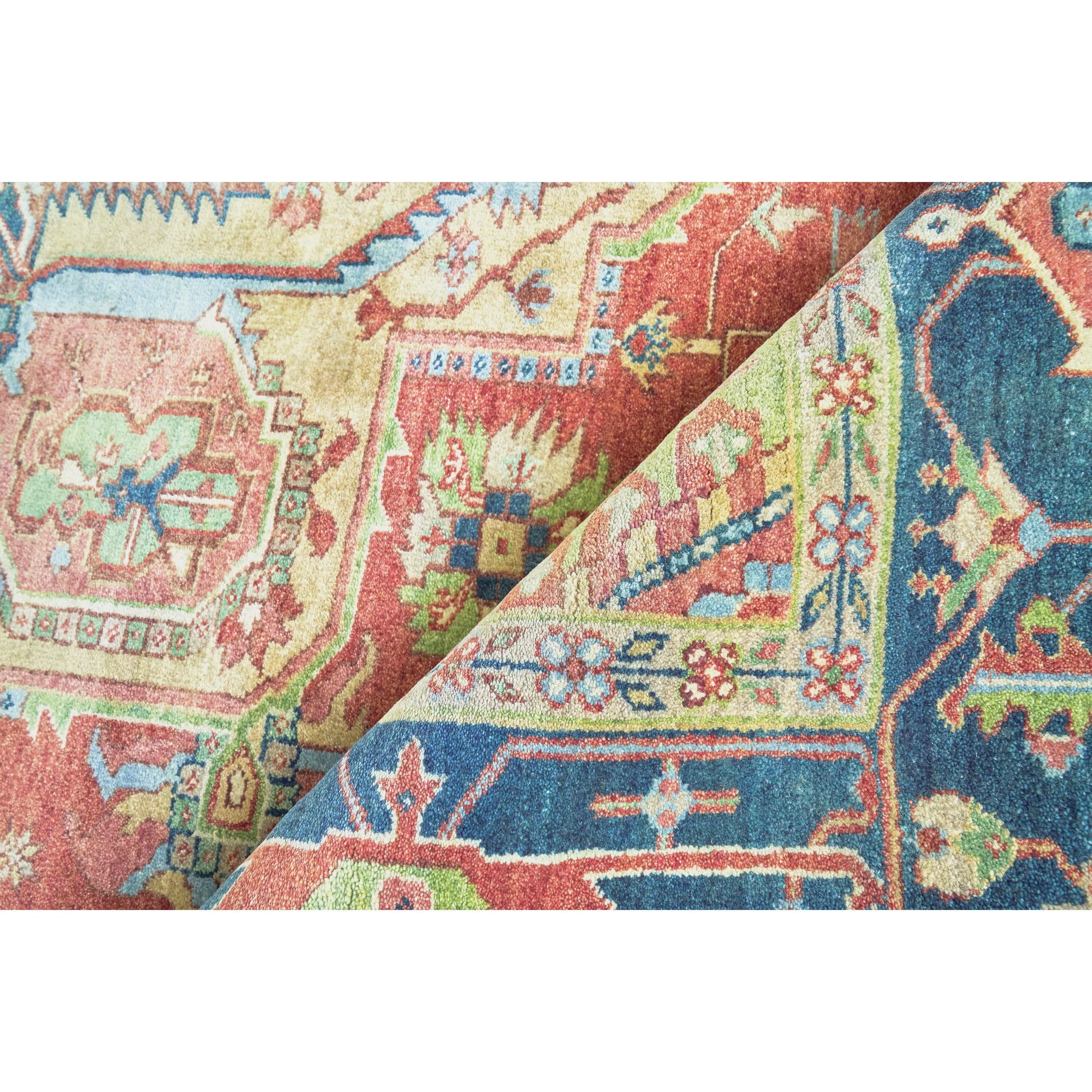 Antique Weave Geometric Serapi Rug - Image 4