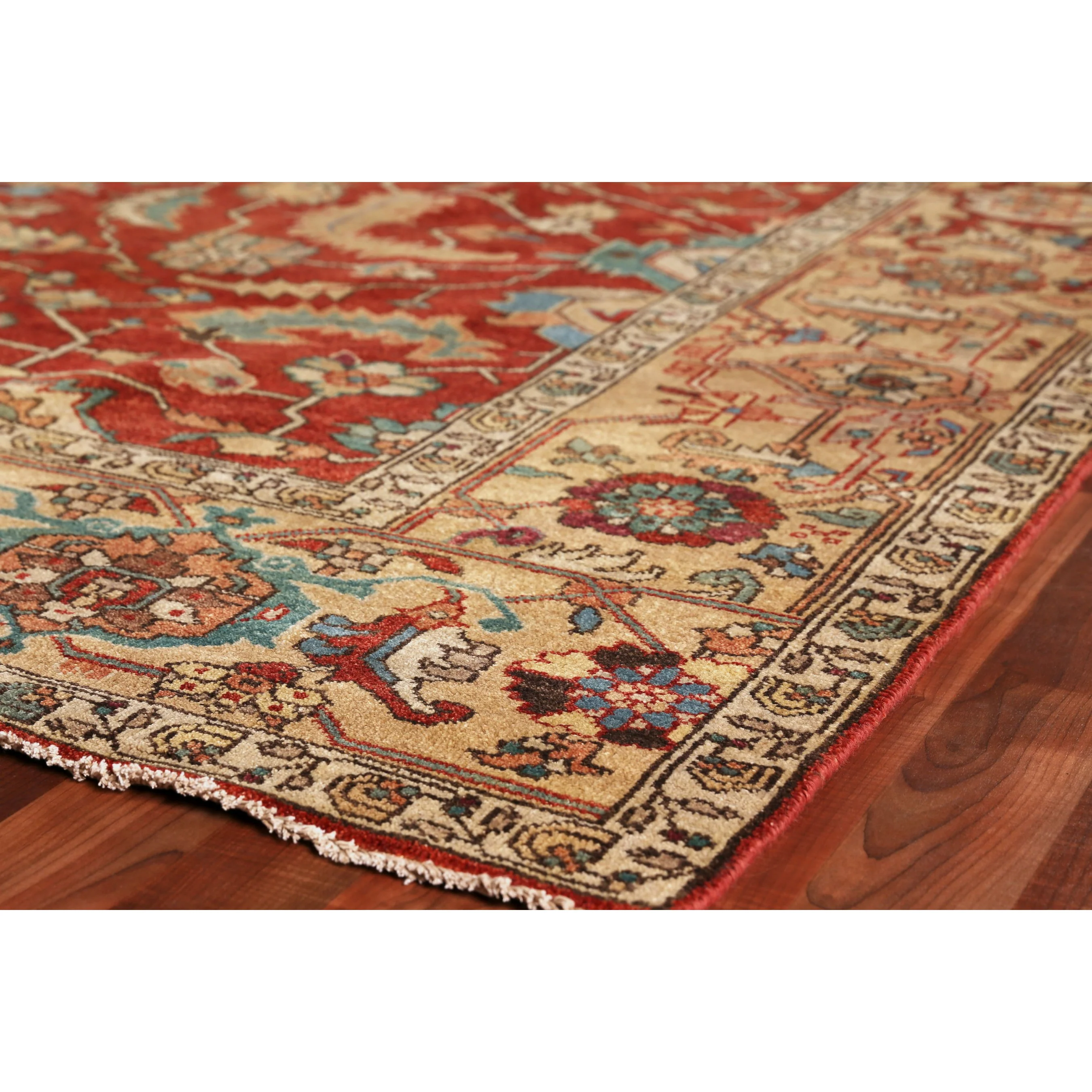 Antique Weave Serapi Rug - Gold, Rust - Image 2
