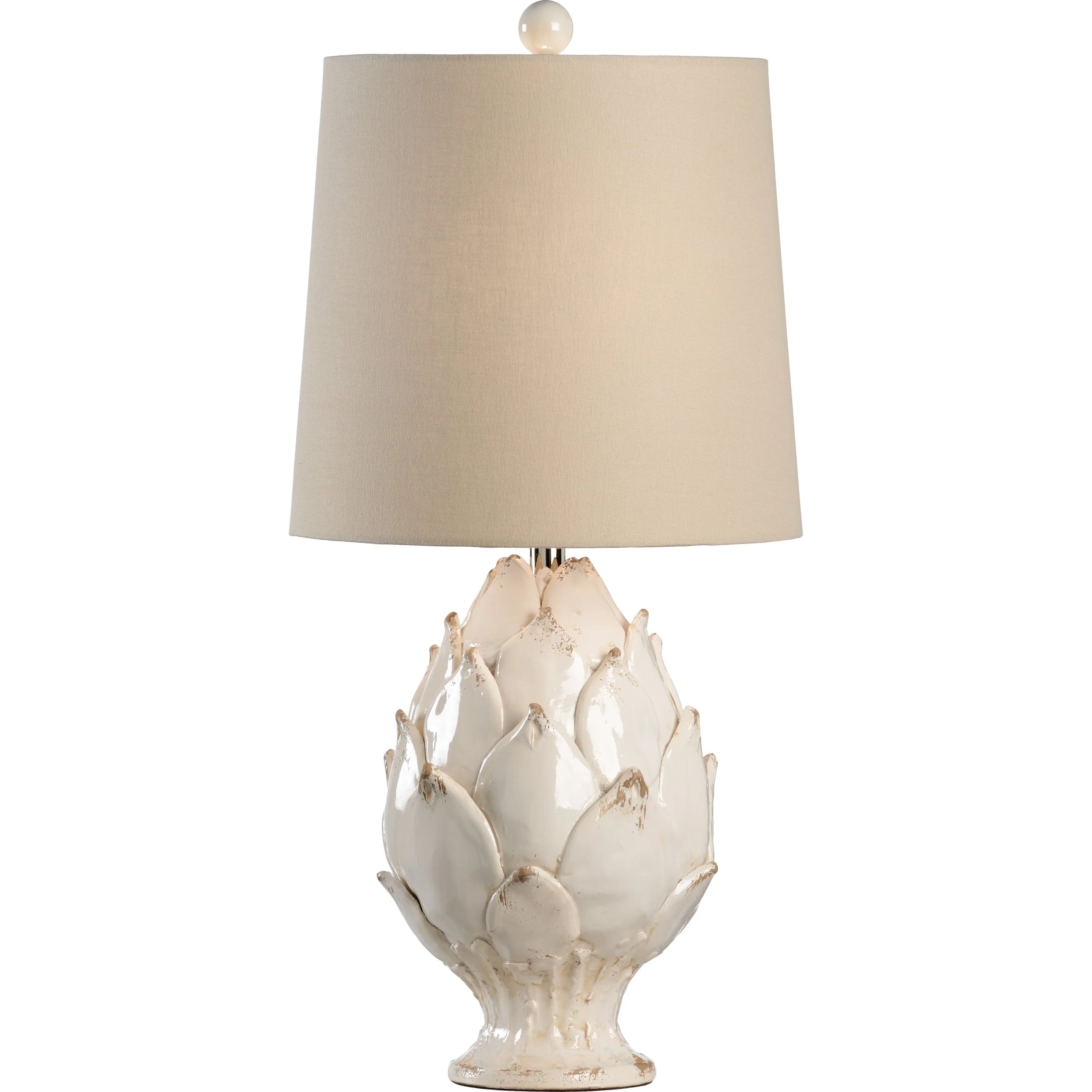 Antique White Artichoke Lamp