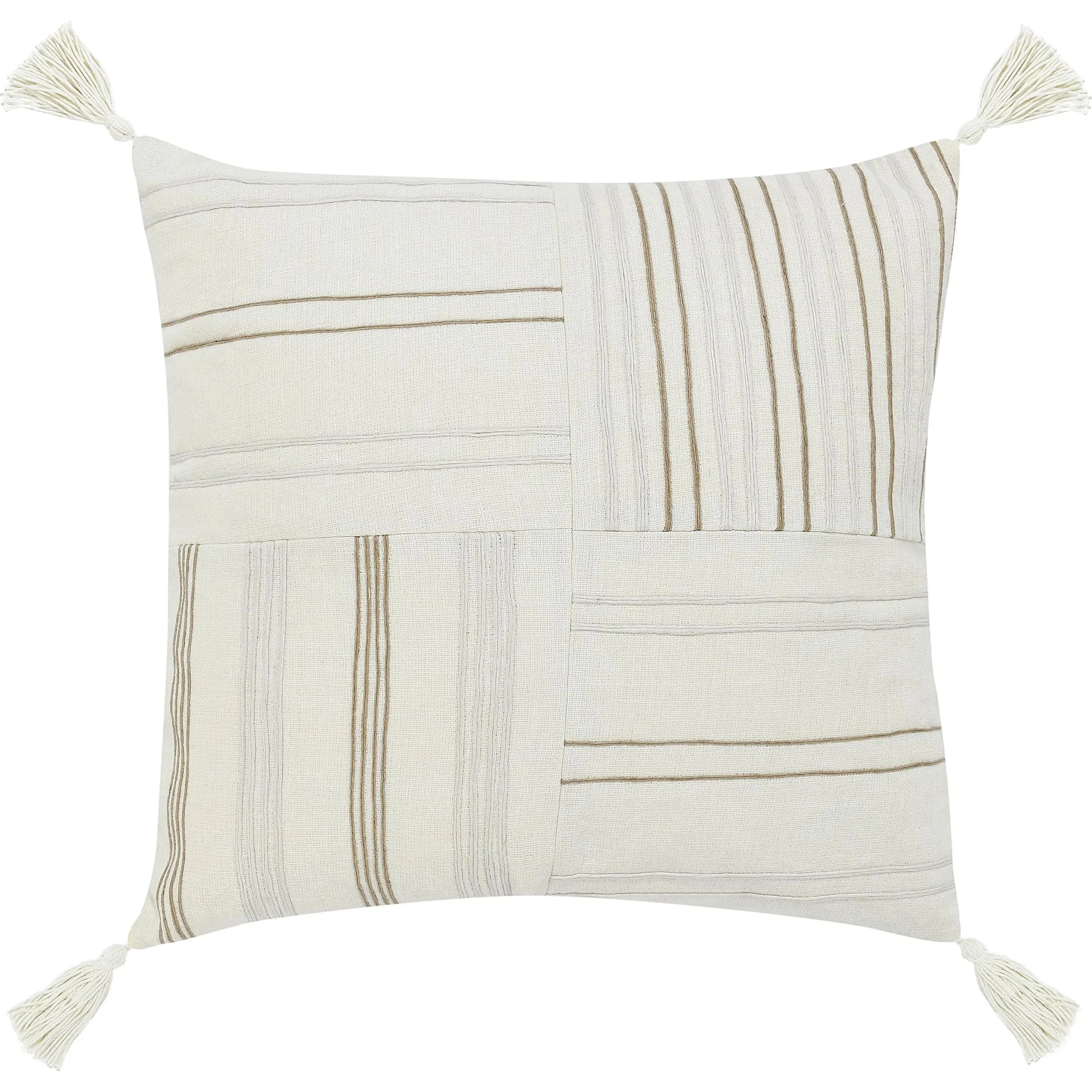 Apana Linen Blend Striped Woven Throw Pillow