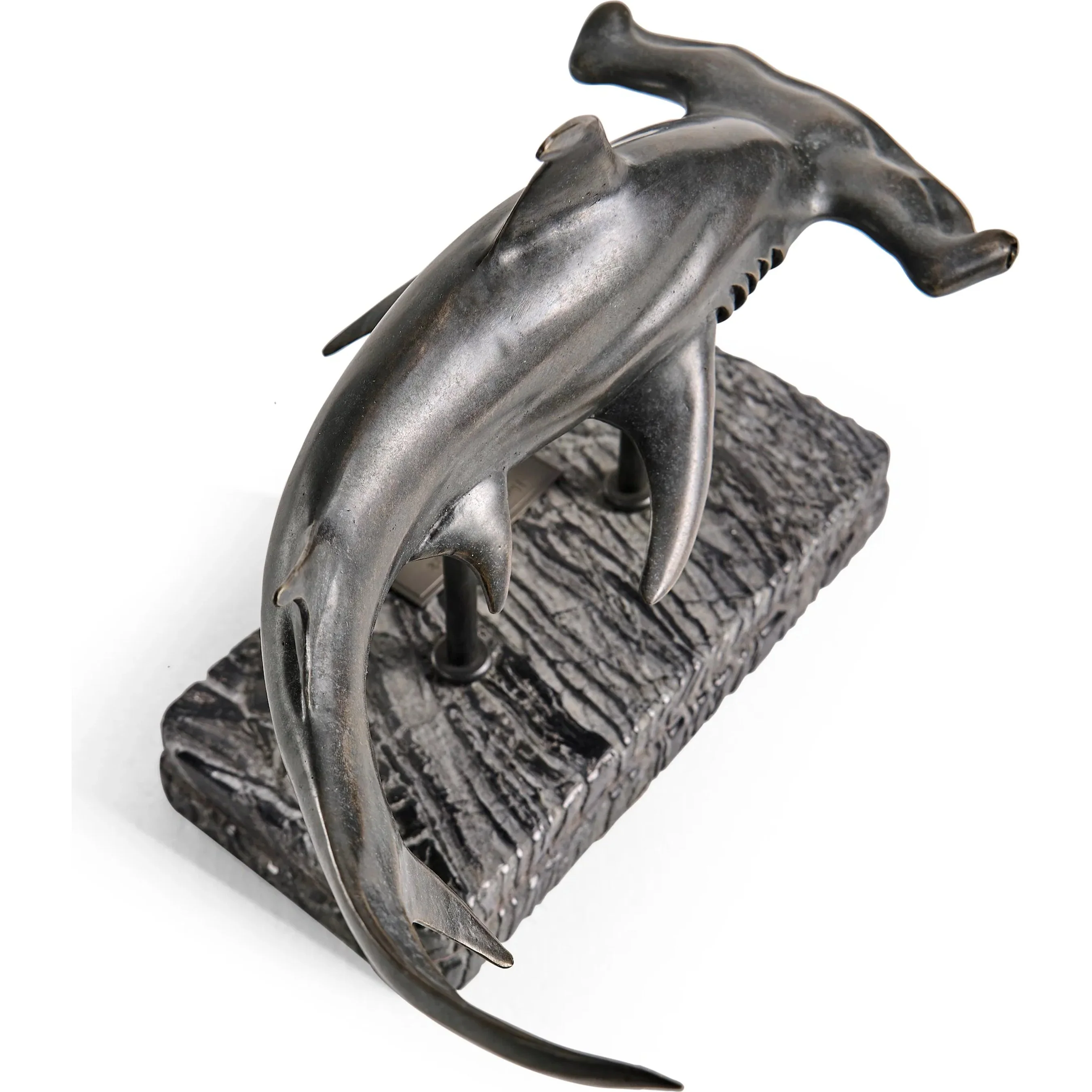 Arc Hammerhead Shark Bronze Statue with Marble Base - Image 19