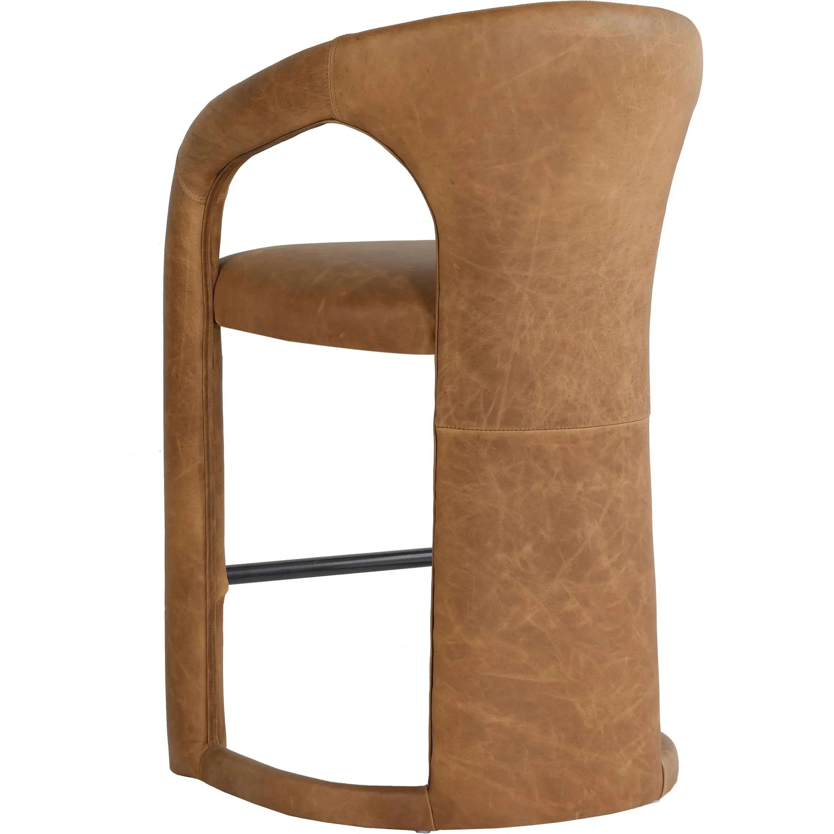 Archie 26" Distressed Leather Counter Stool - Image 3