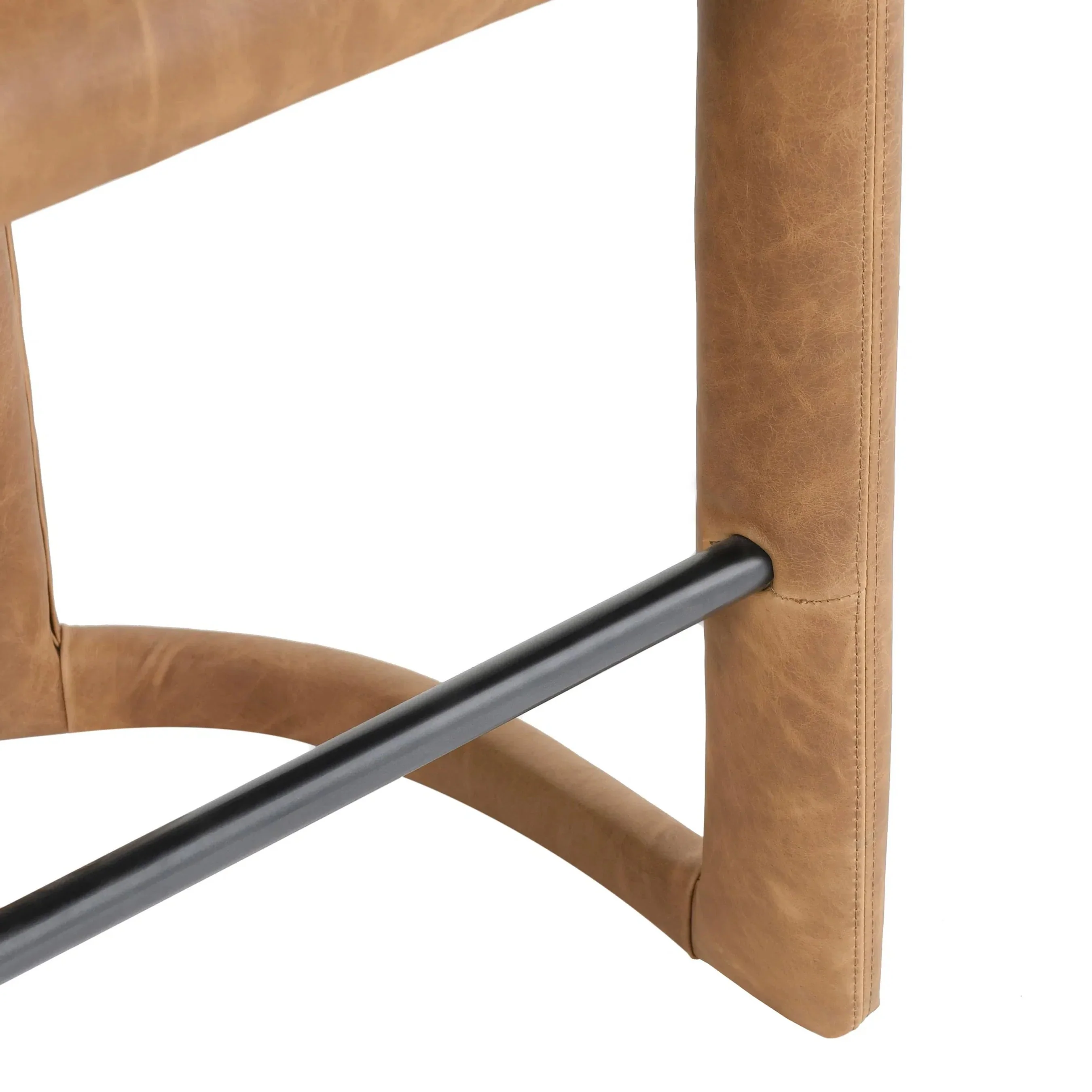 Archie 26" Distressed Leather Counter Stool - Image 5