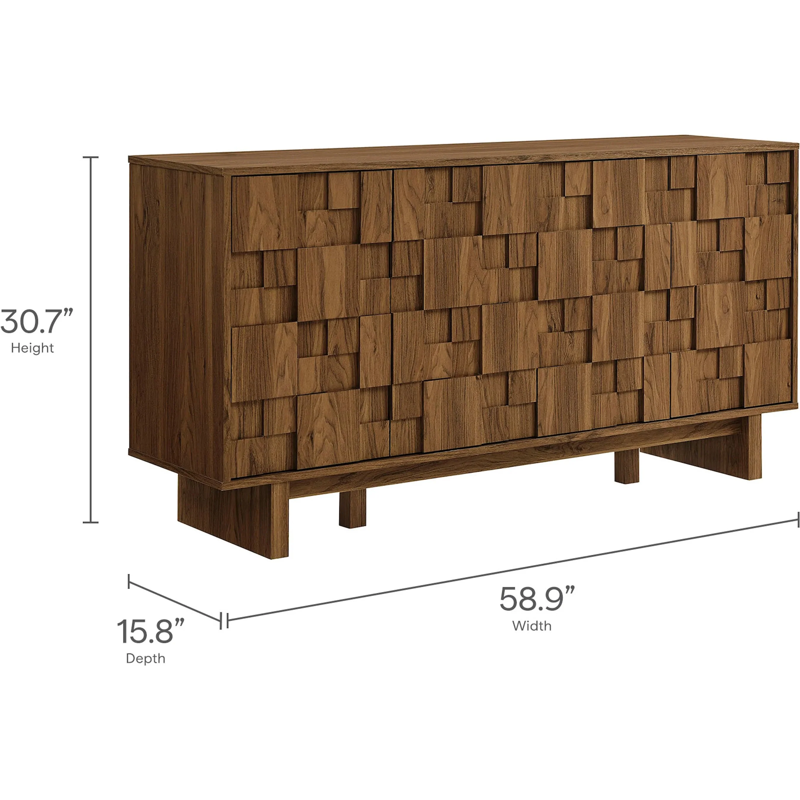 Archuleta 59 Inch 4 Door Geometric Sideboard - Image 2