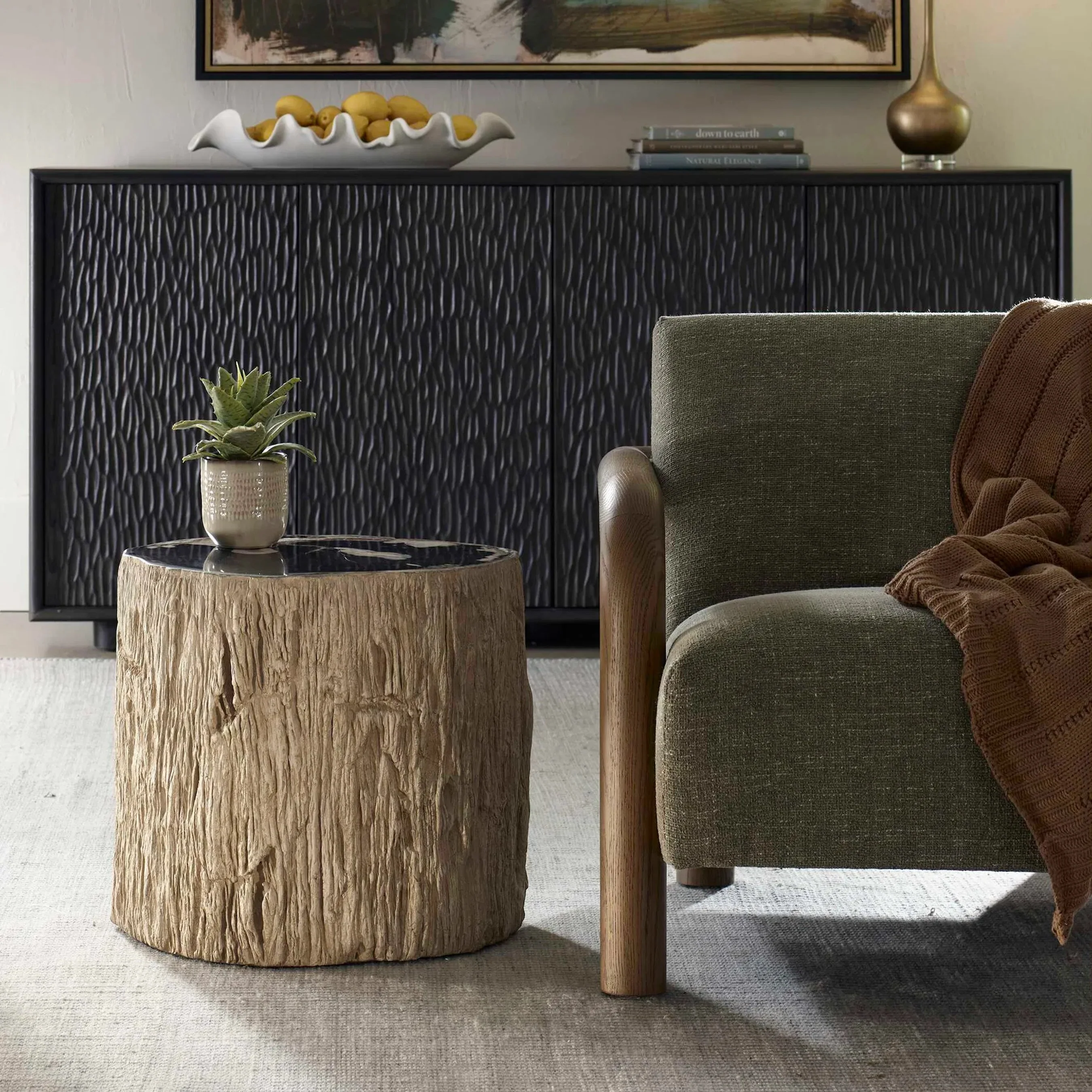 Arco Petrified Top Accent Table - Image 3