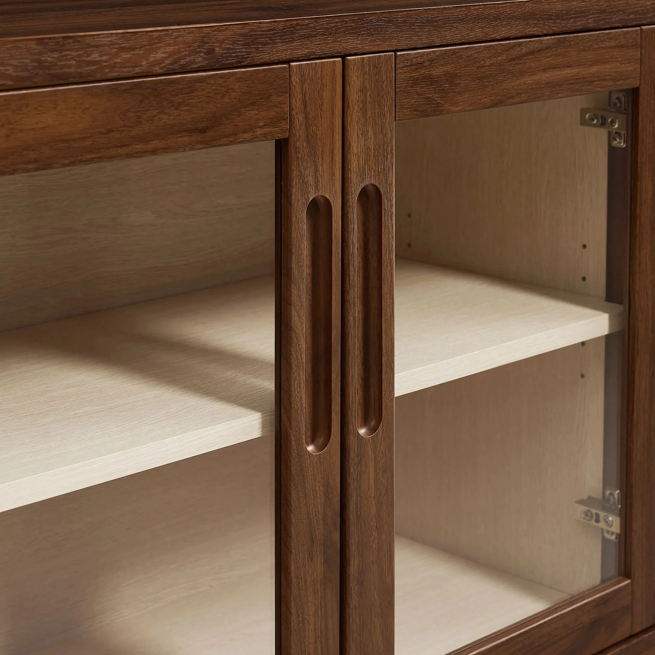 Arecibo 72" Glass Door Sideboard Storage Display Cabinet - Image 7