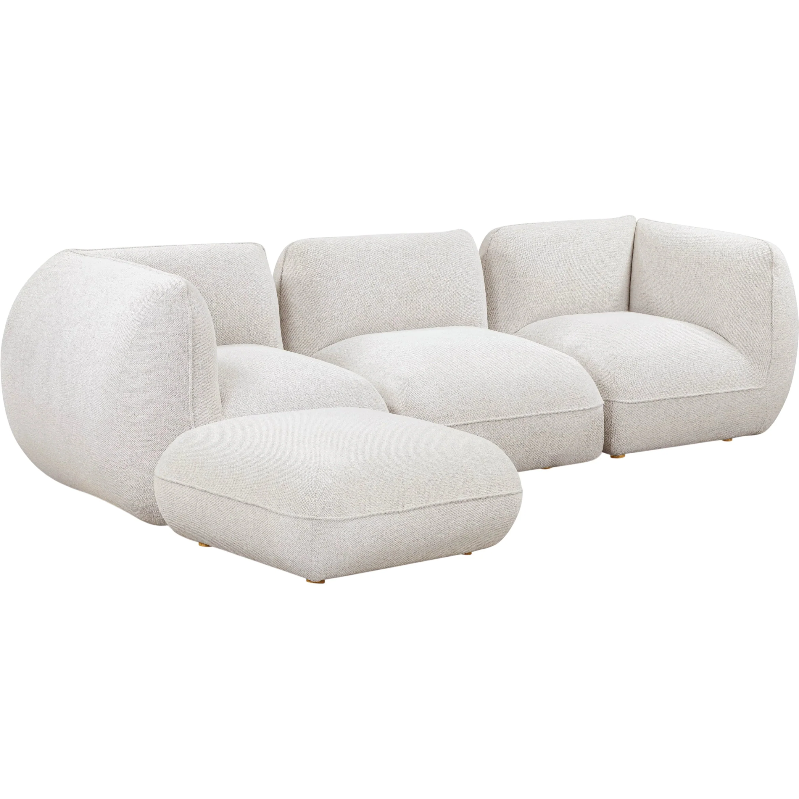 Arezza 4-Piece Contract-Grade Basketweave Chenille Modular Sectional