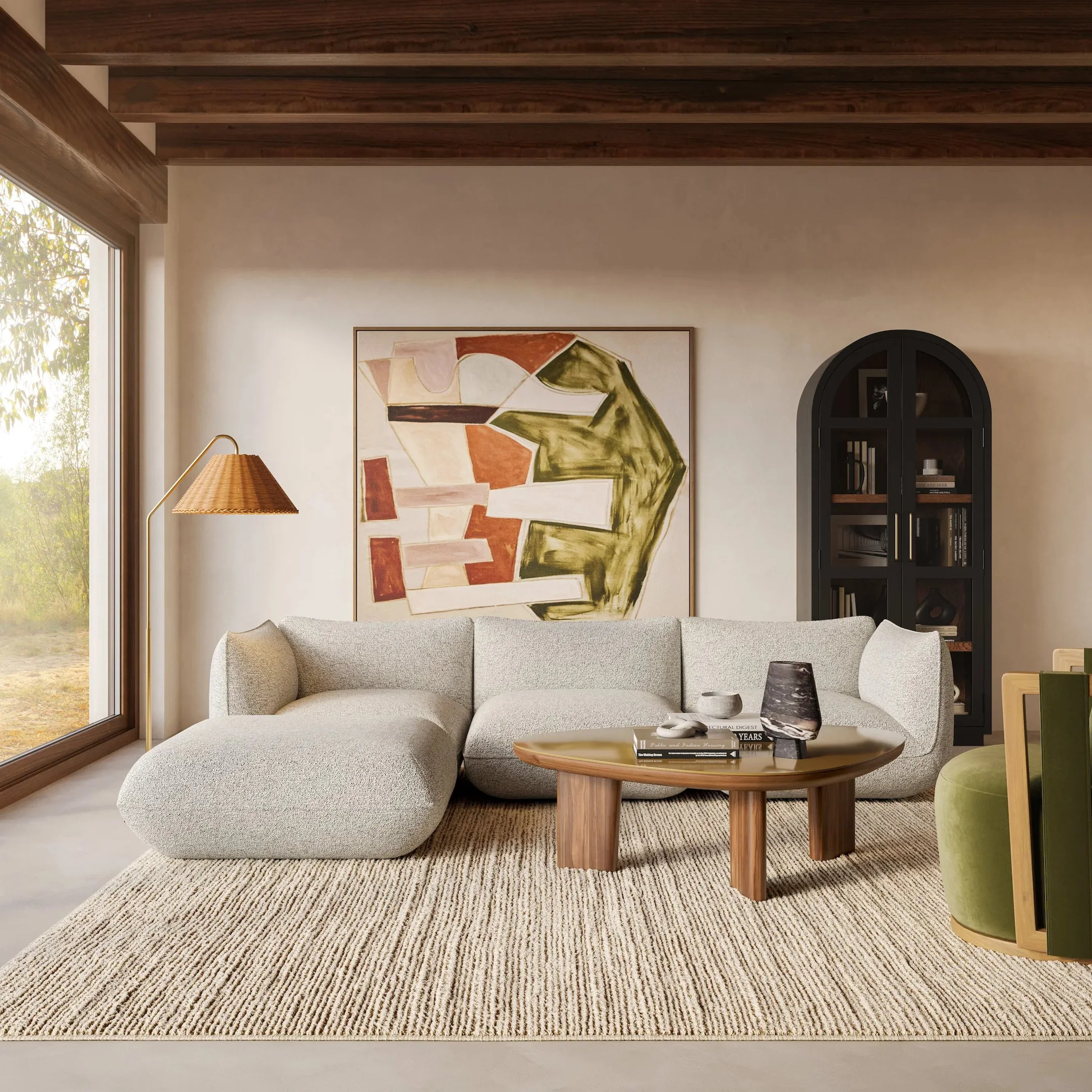 Arezza 4-Piece Contract-Grade Basketweave Chenille Modular Sectional - Image 4