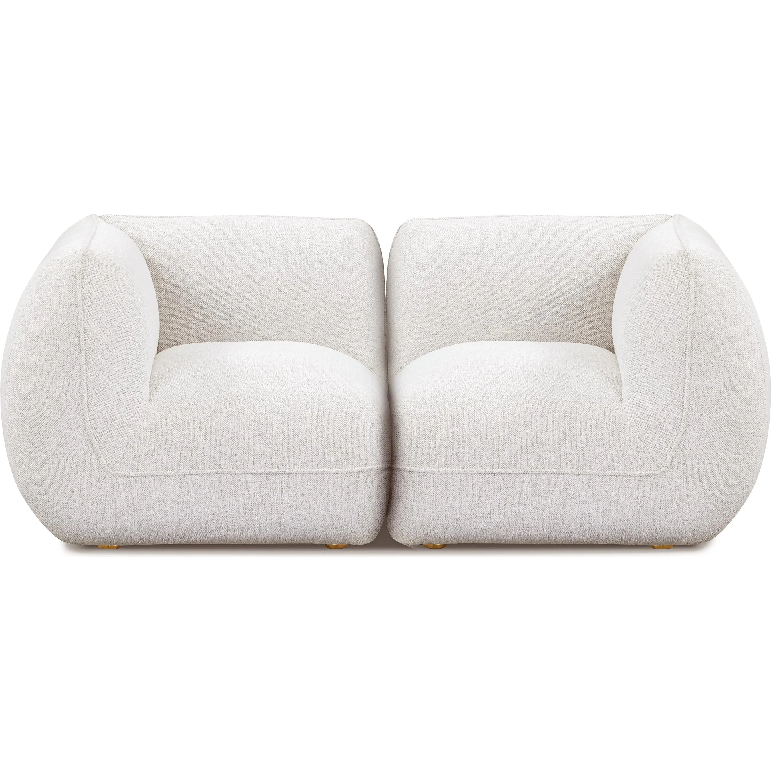 Arezza Contract-Grade Basketweave Chenille Modular Loveseat - Image 2