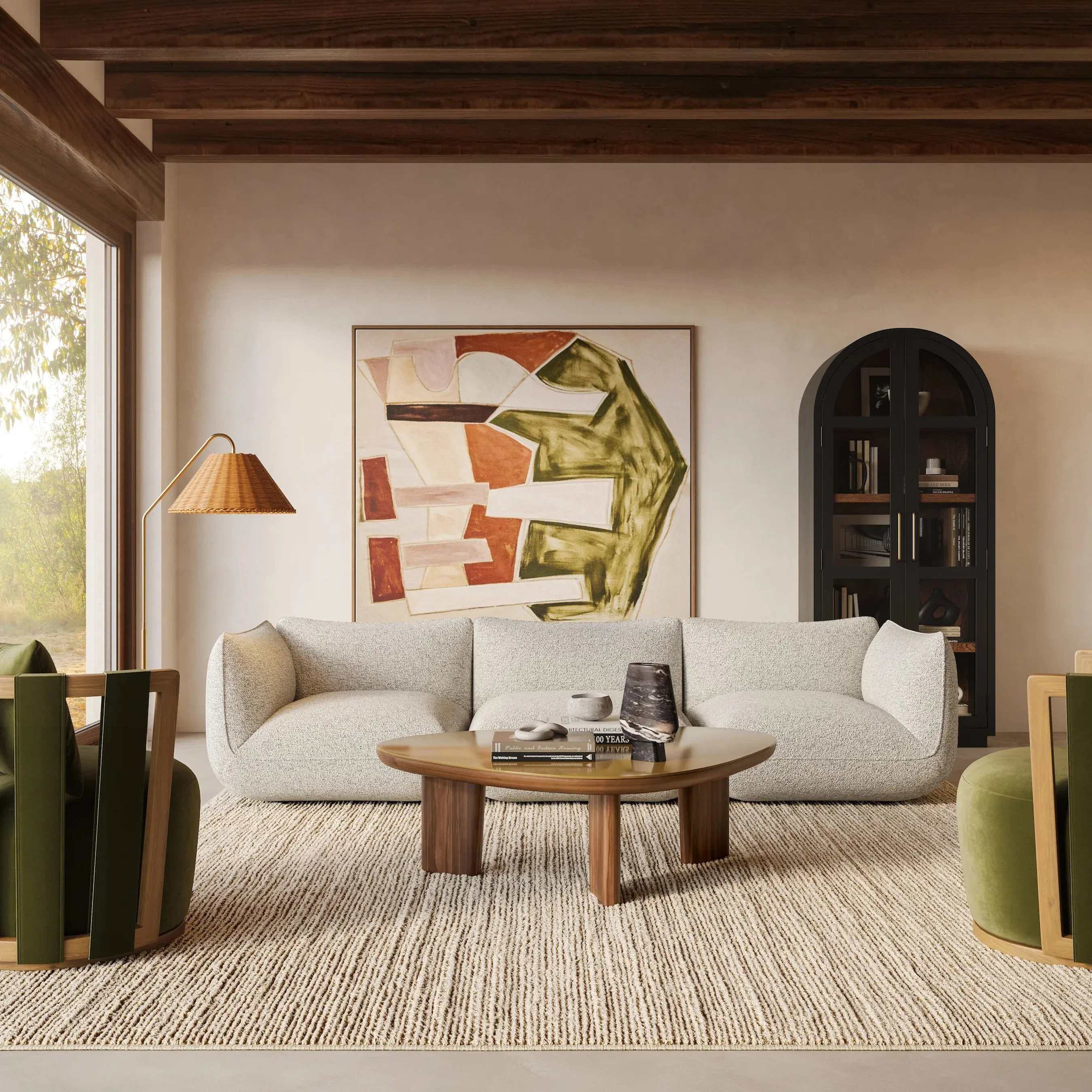Arezza Contract-Grade Basketweave Chenille Modular Sofa - Image 3