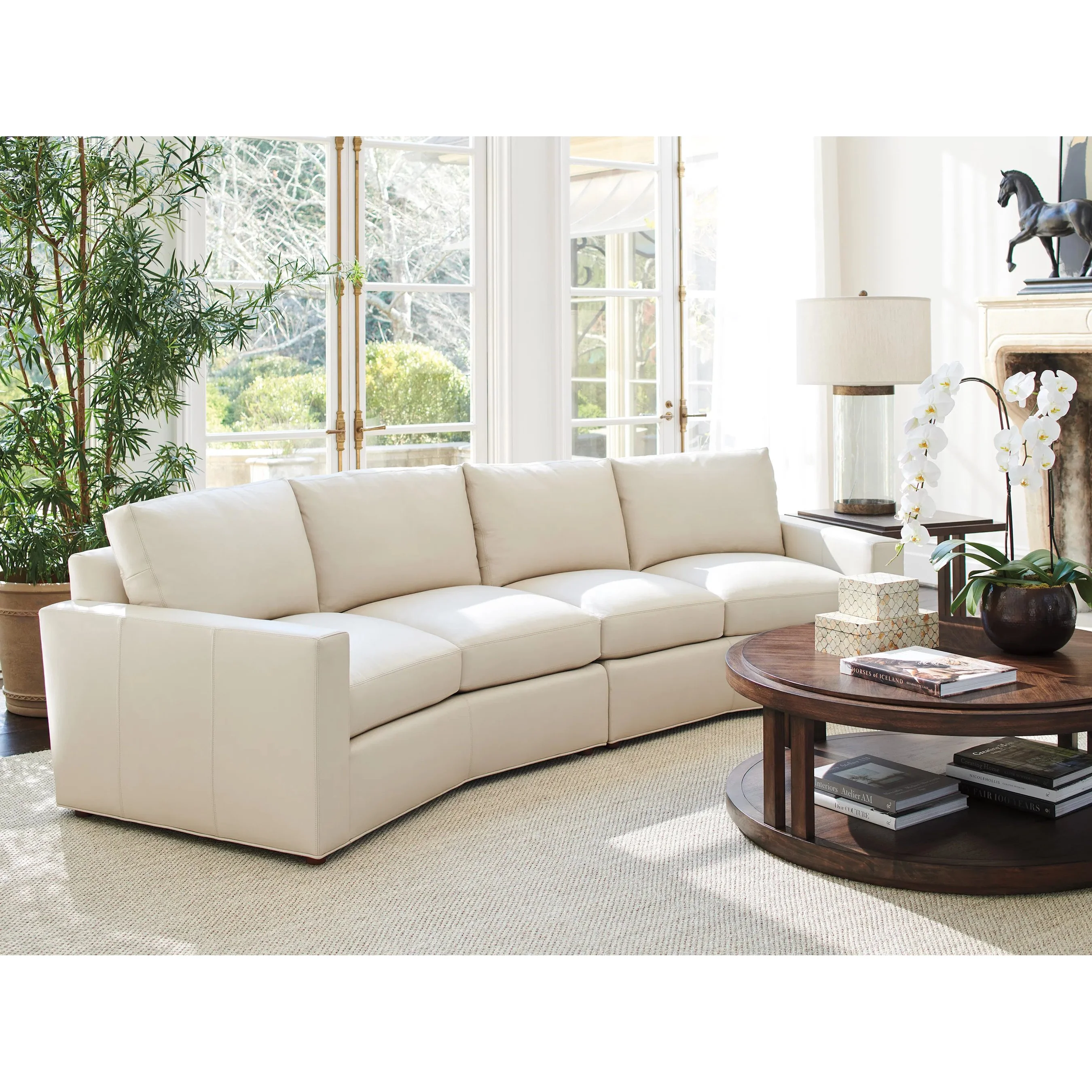 Ashbury Ivory Leather Sectional - Image 3