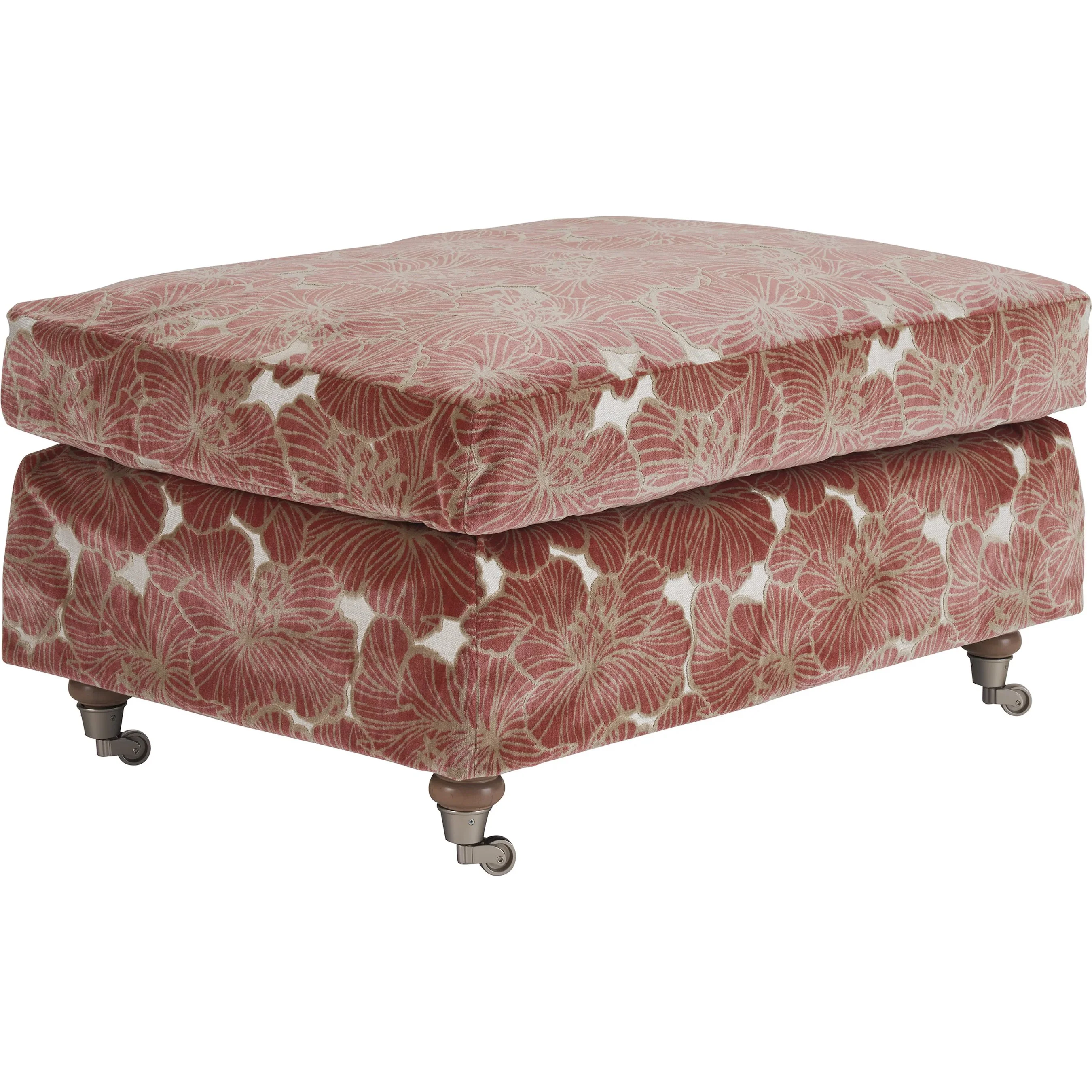 Athos Ottoman with Pewter Casters