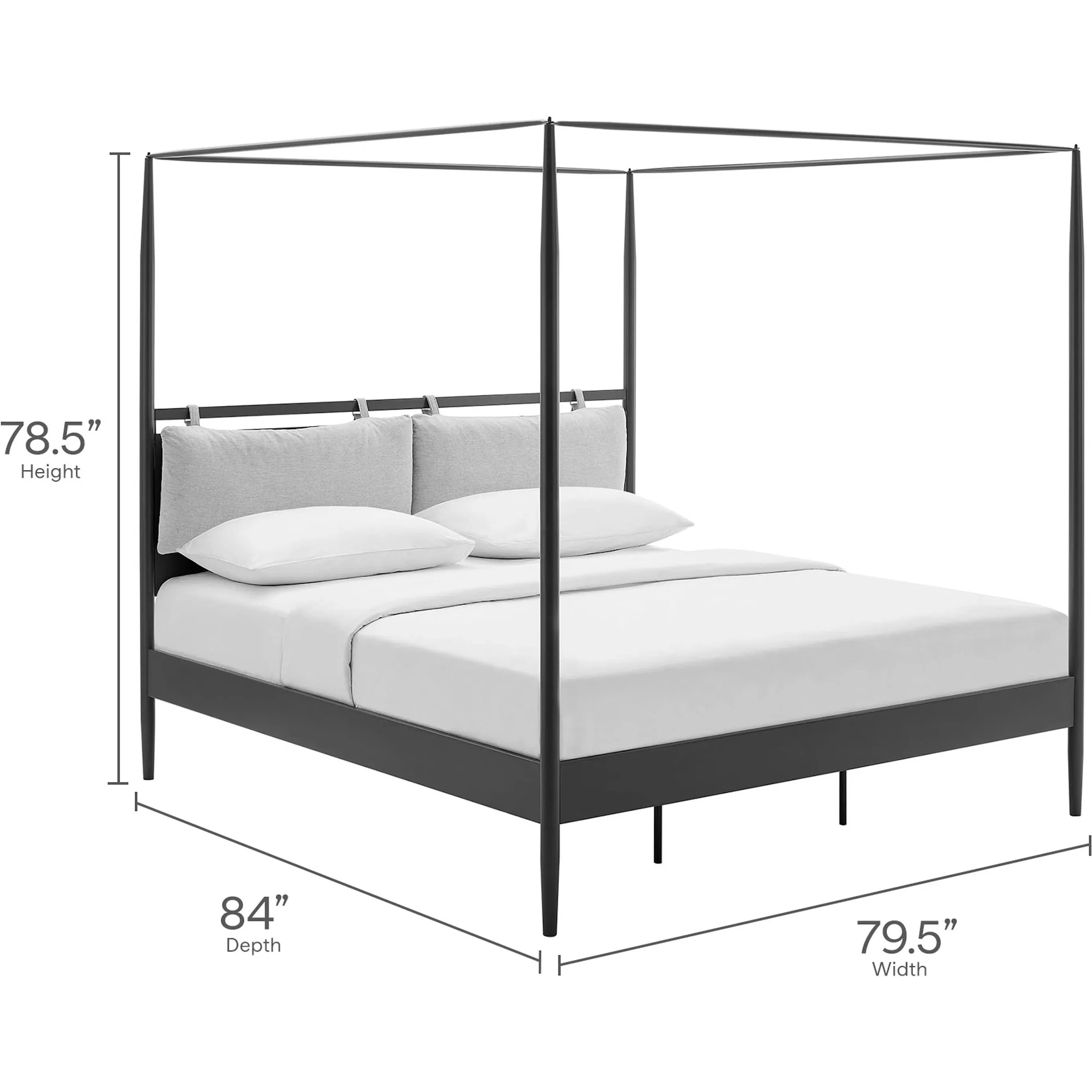 Atlantic 4-Poster Canopy Metal Platform Bed - Image 18