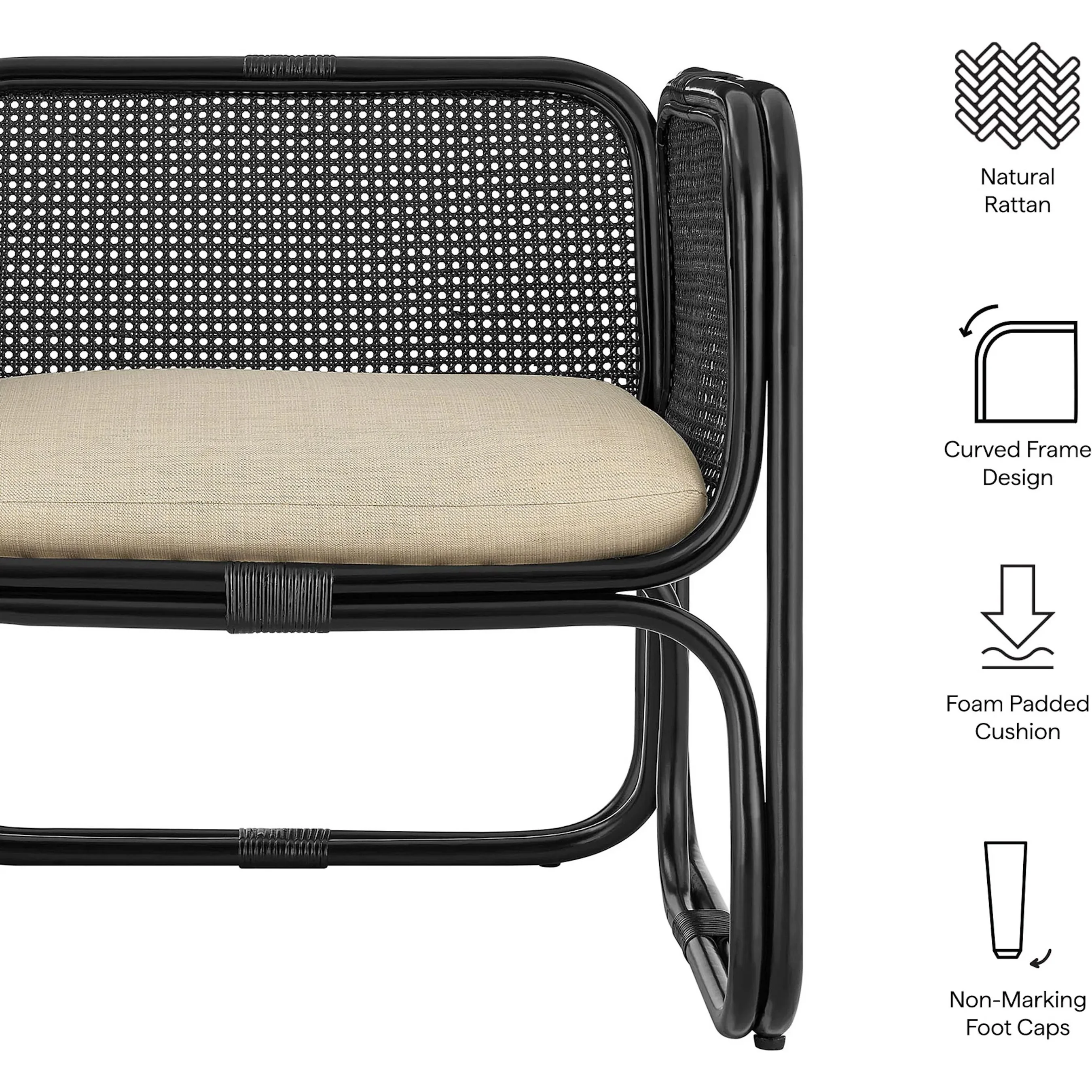 Avon Natural Rattan Accent Armchair - Image 3