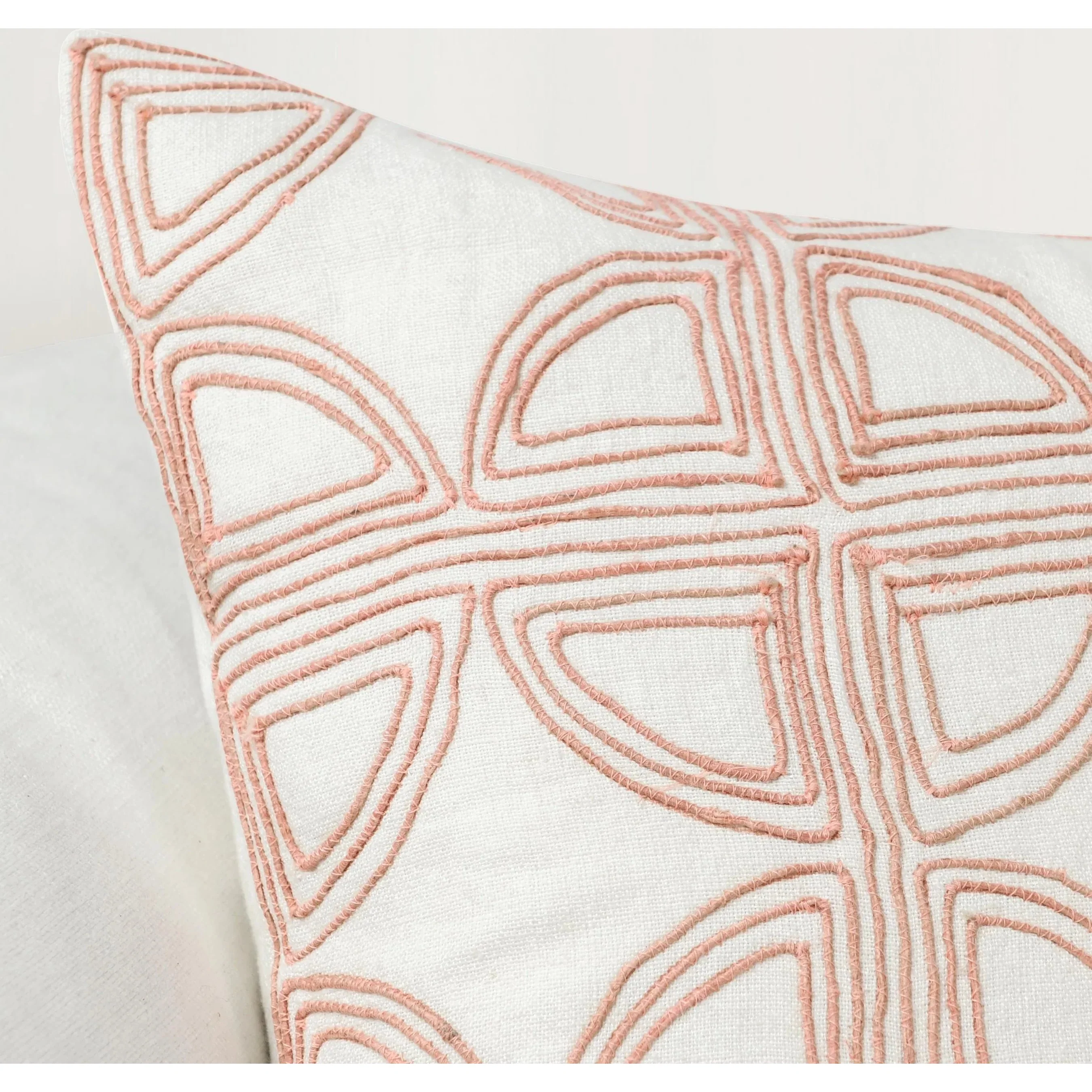 Baia Embroidered Belgian Linen Throw Pillow - Image 14