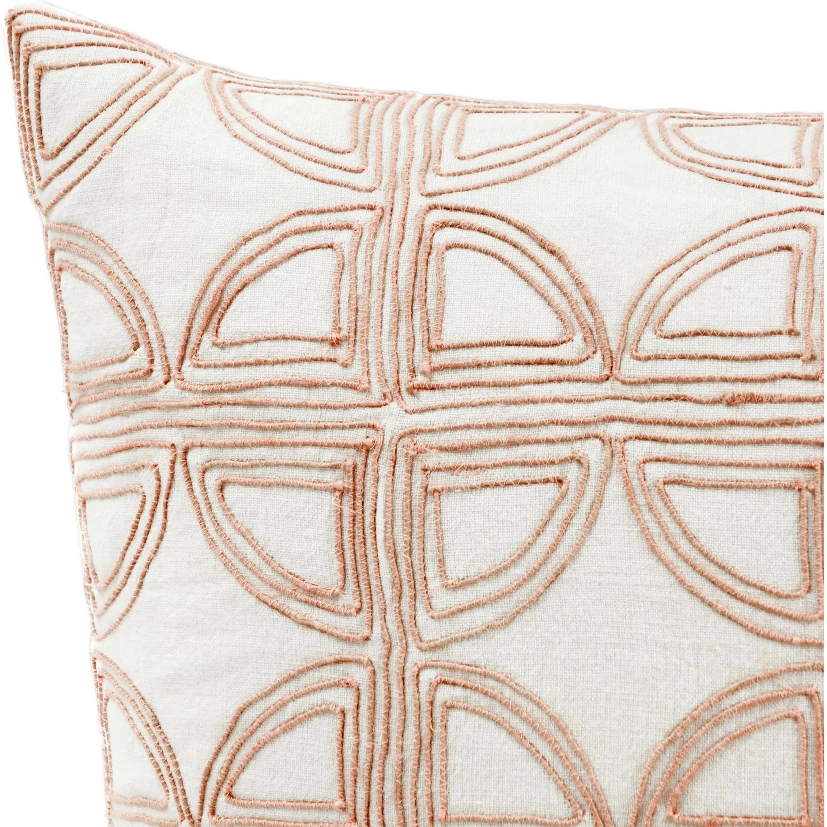 Baia Embroidered Belgian Linen Throw Pillow - Image 16