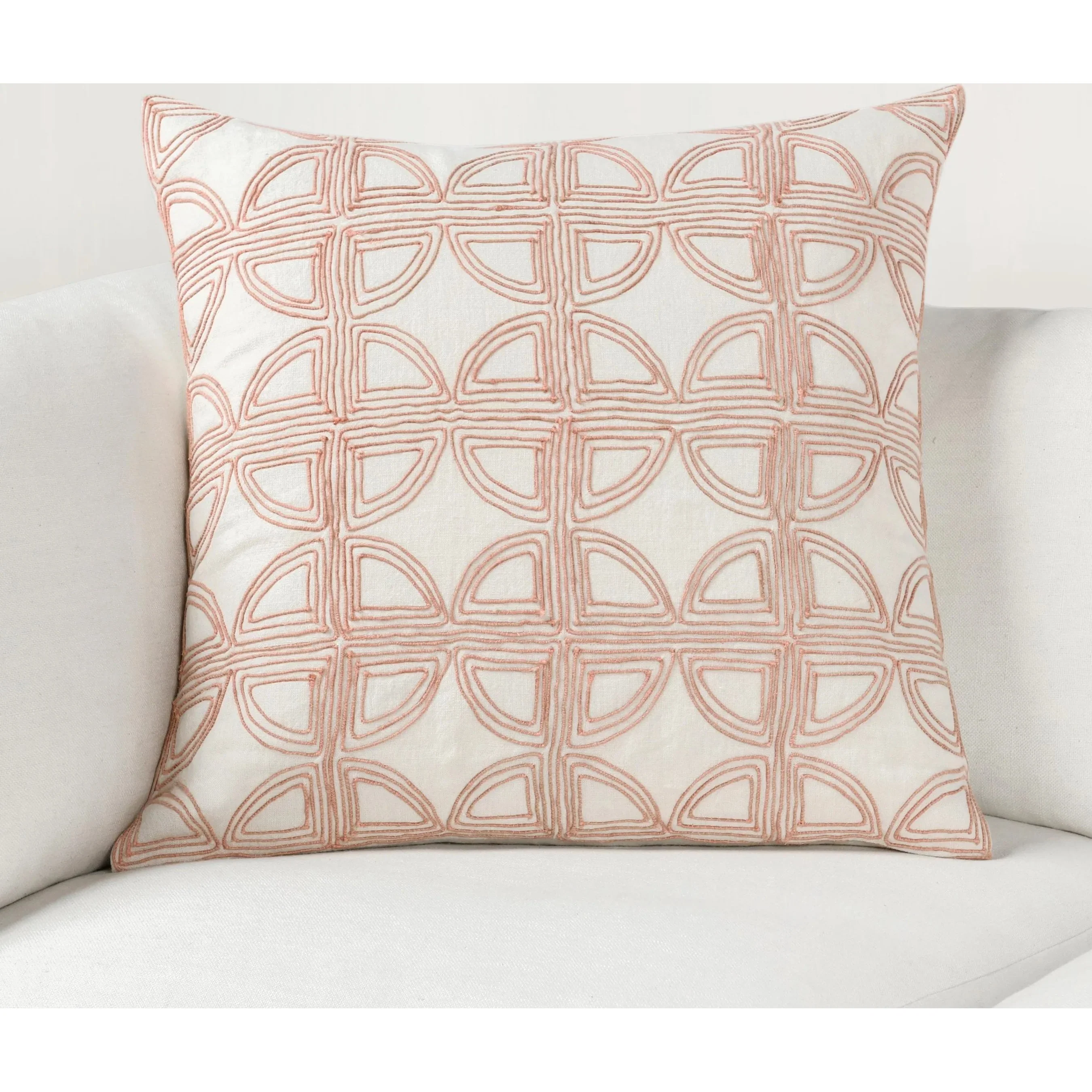 Baia Embroidered Belgian Linen Throw Pillow - Image 20