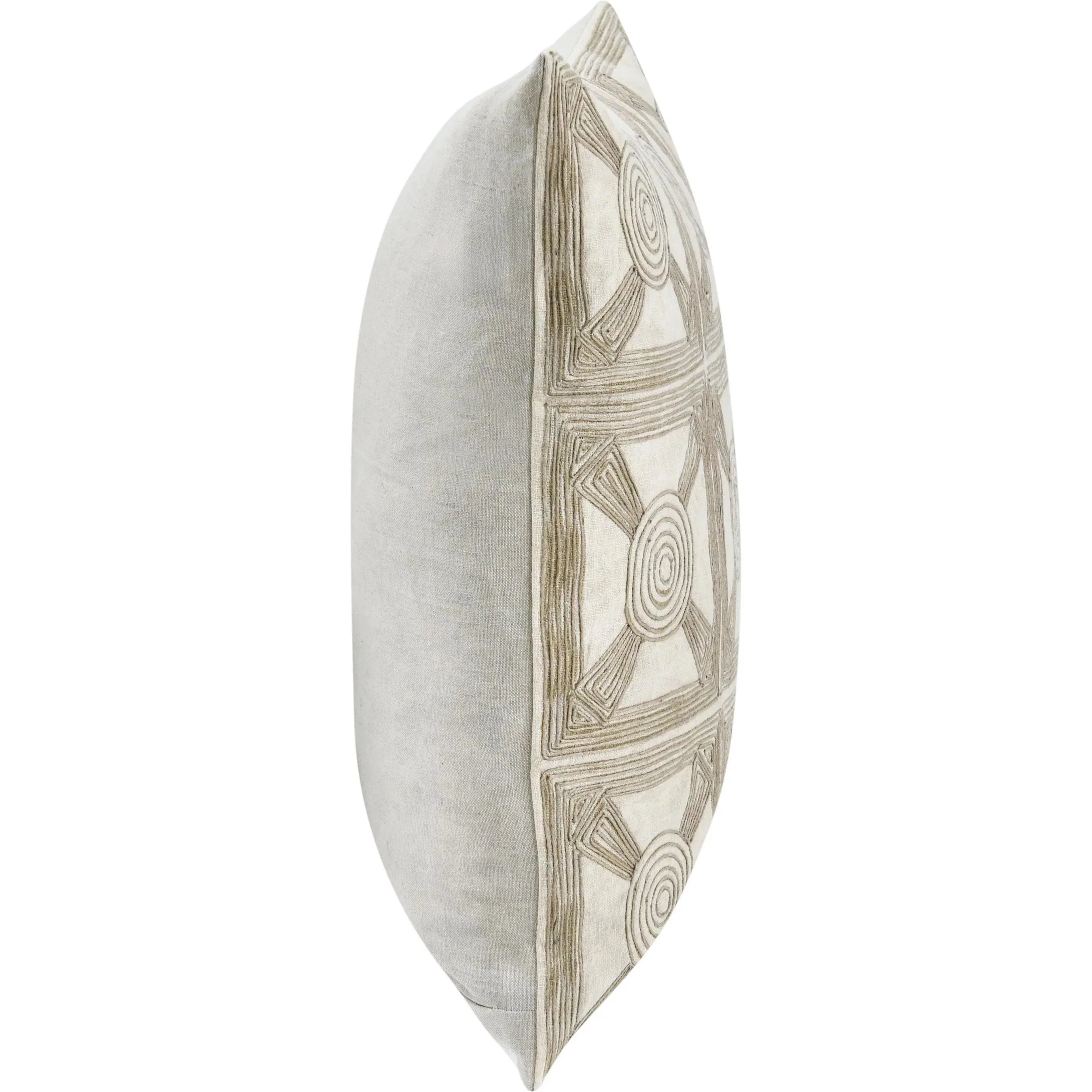 Baia Embroidered Belgian Linen Throw Pillow - Image 4