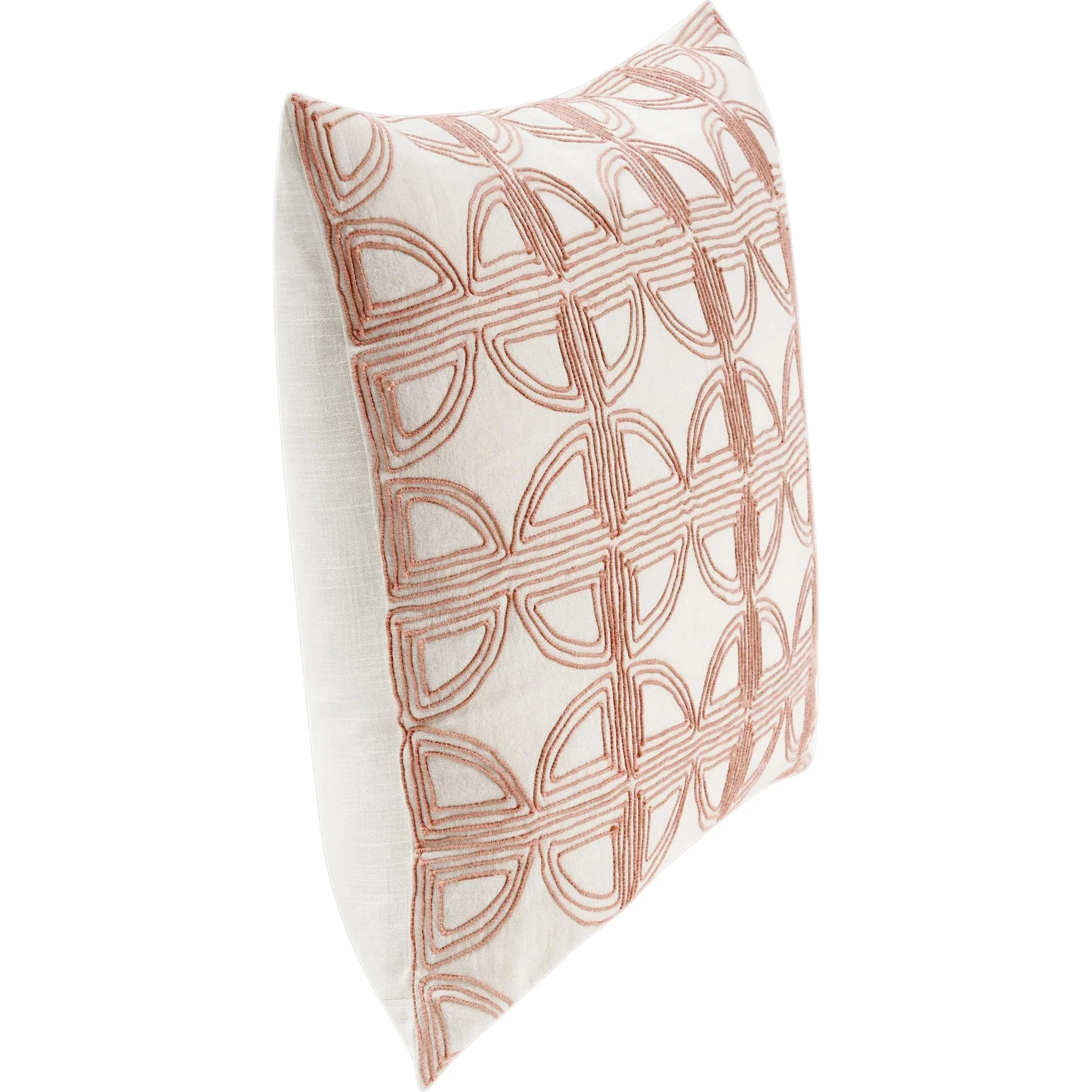 Baia Embroidered Belgian Linen Throw Pillow - Image 7