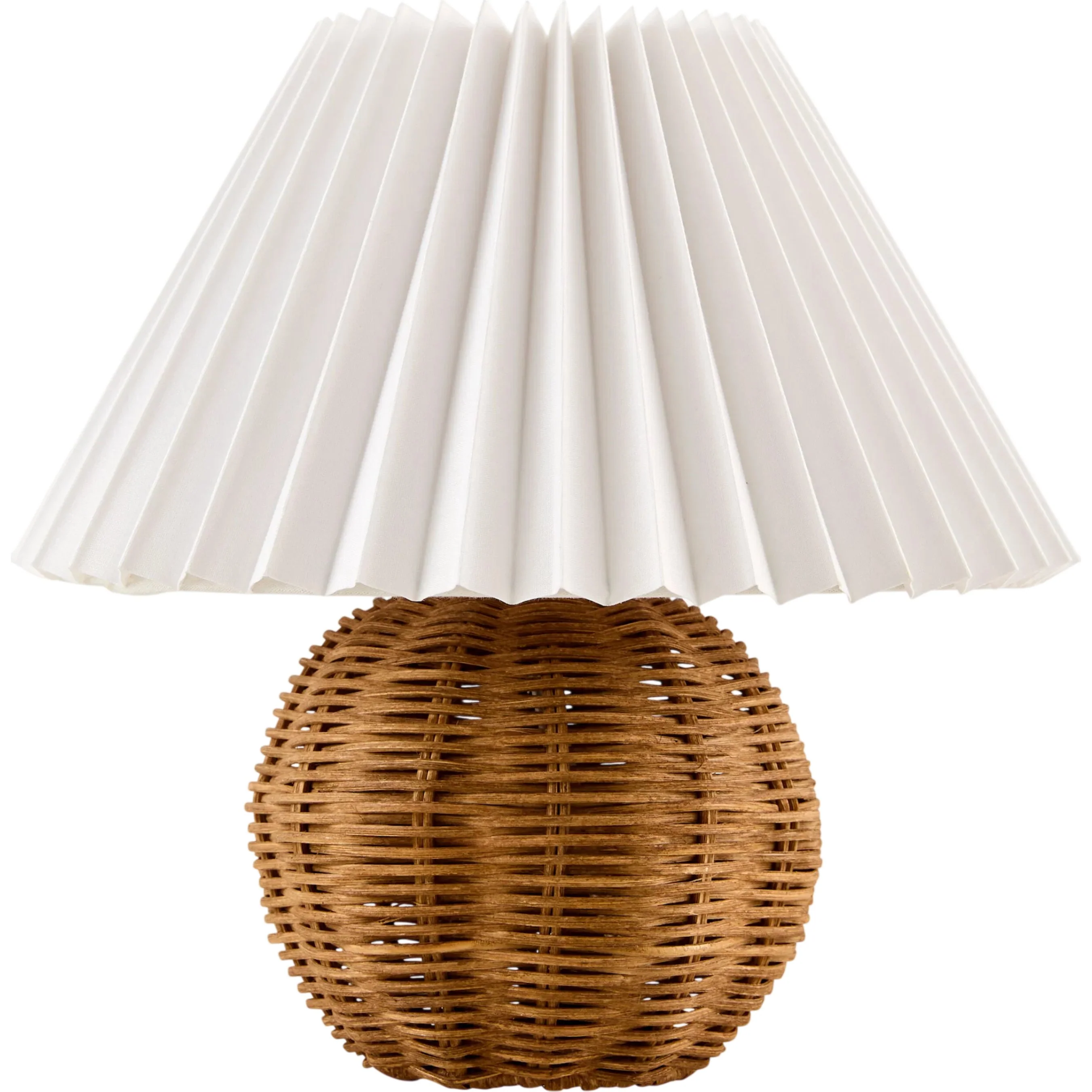 Bajo Rattan Pleated Accent Table Lamp
