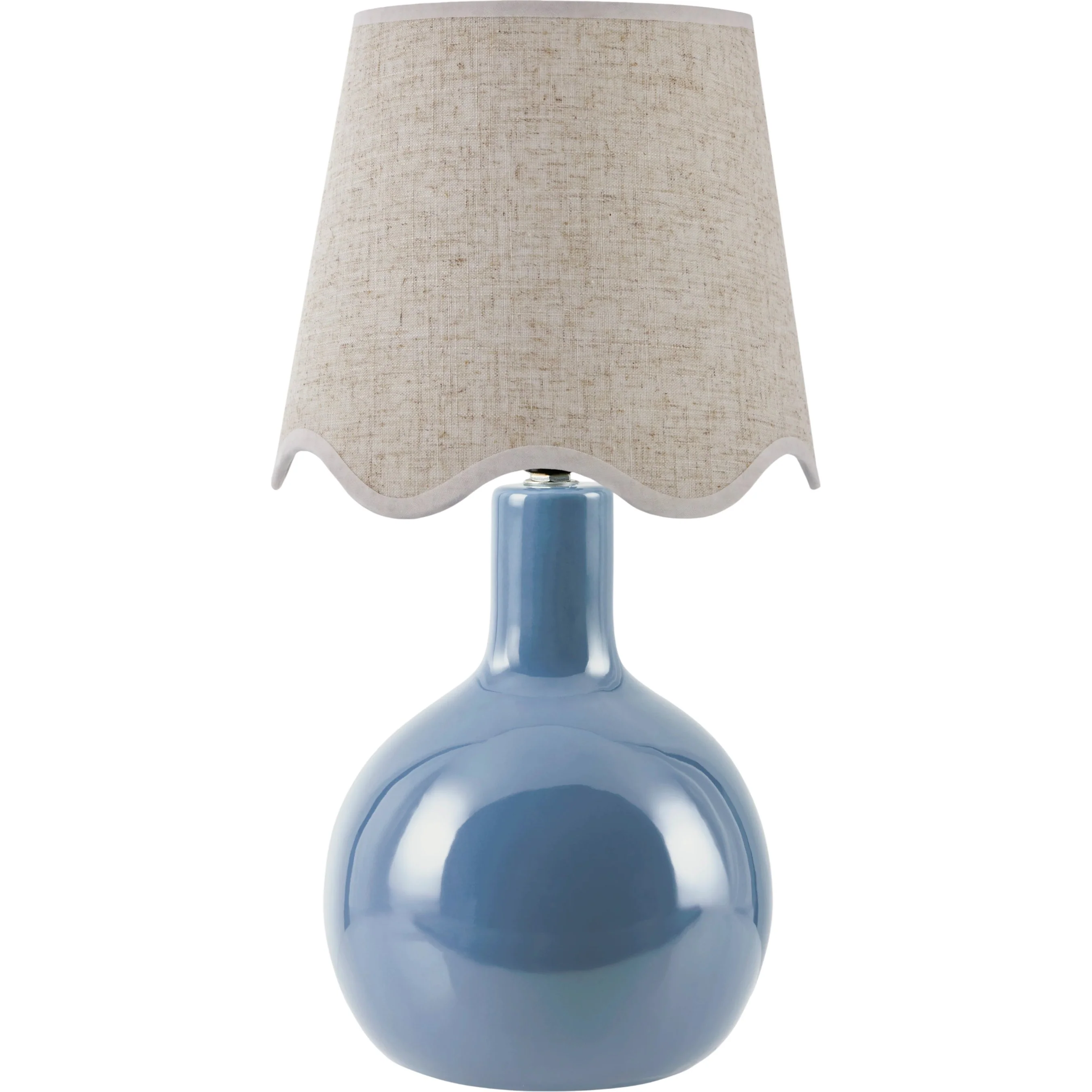 Balbao Round Table Lamp with Beige Linen Shade - Image 4