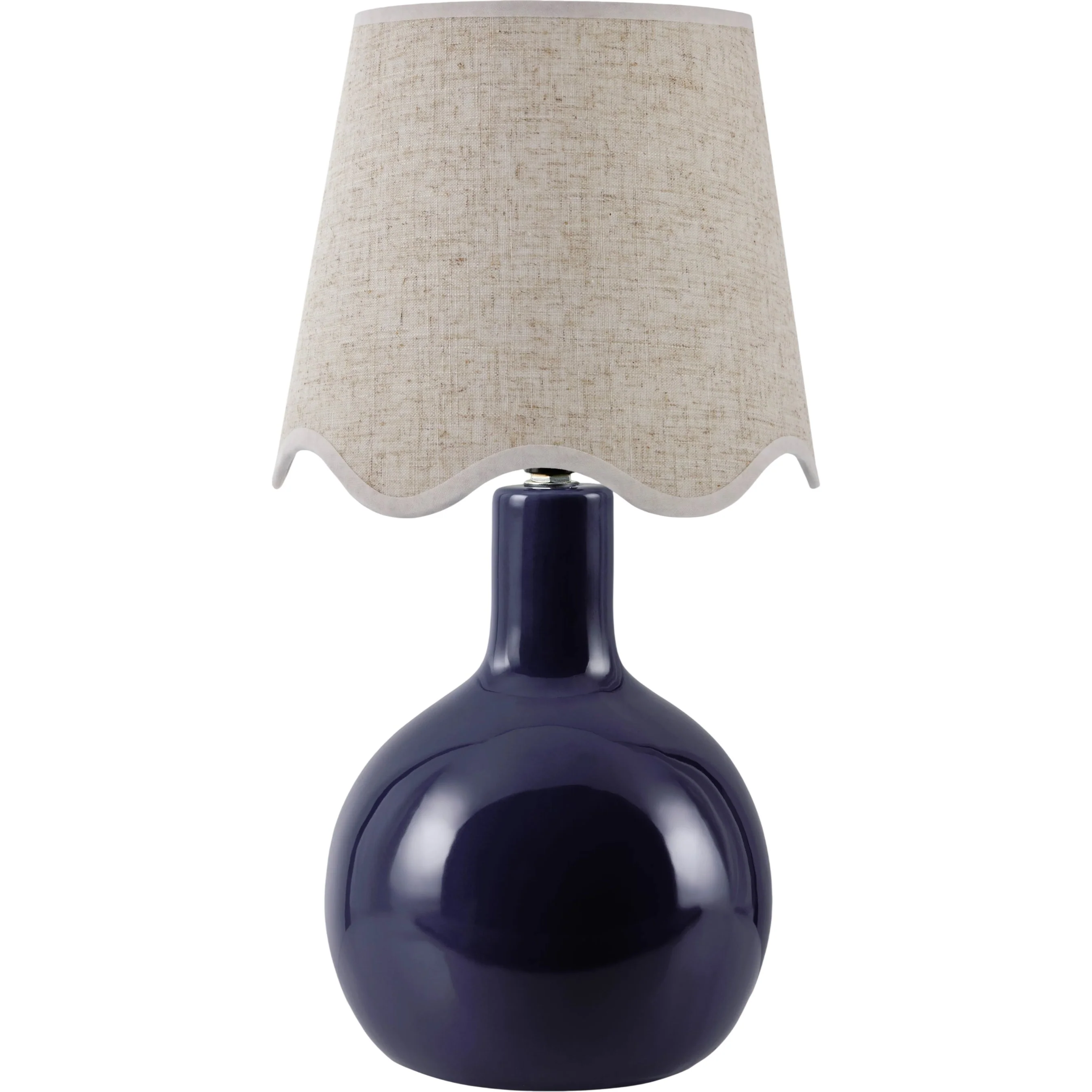 Balbao Round Table Lamp with Beige Linen Shade - Image 6