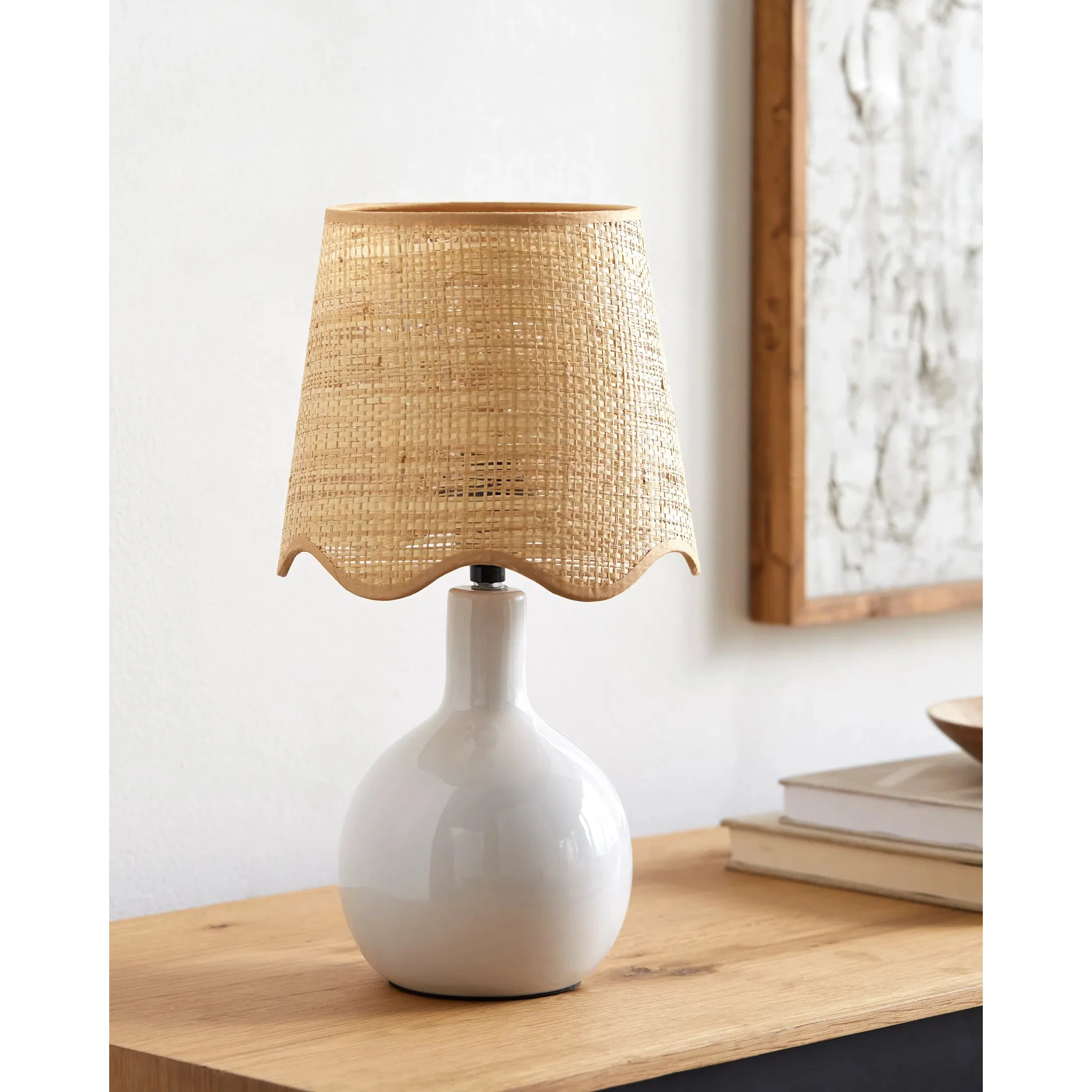 Balbao Round Table Lamp with Rattan Shade - Image 14