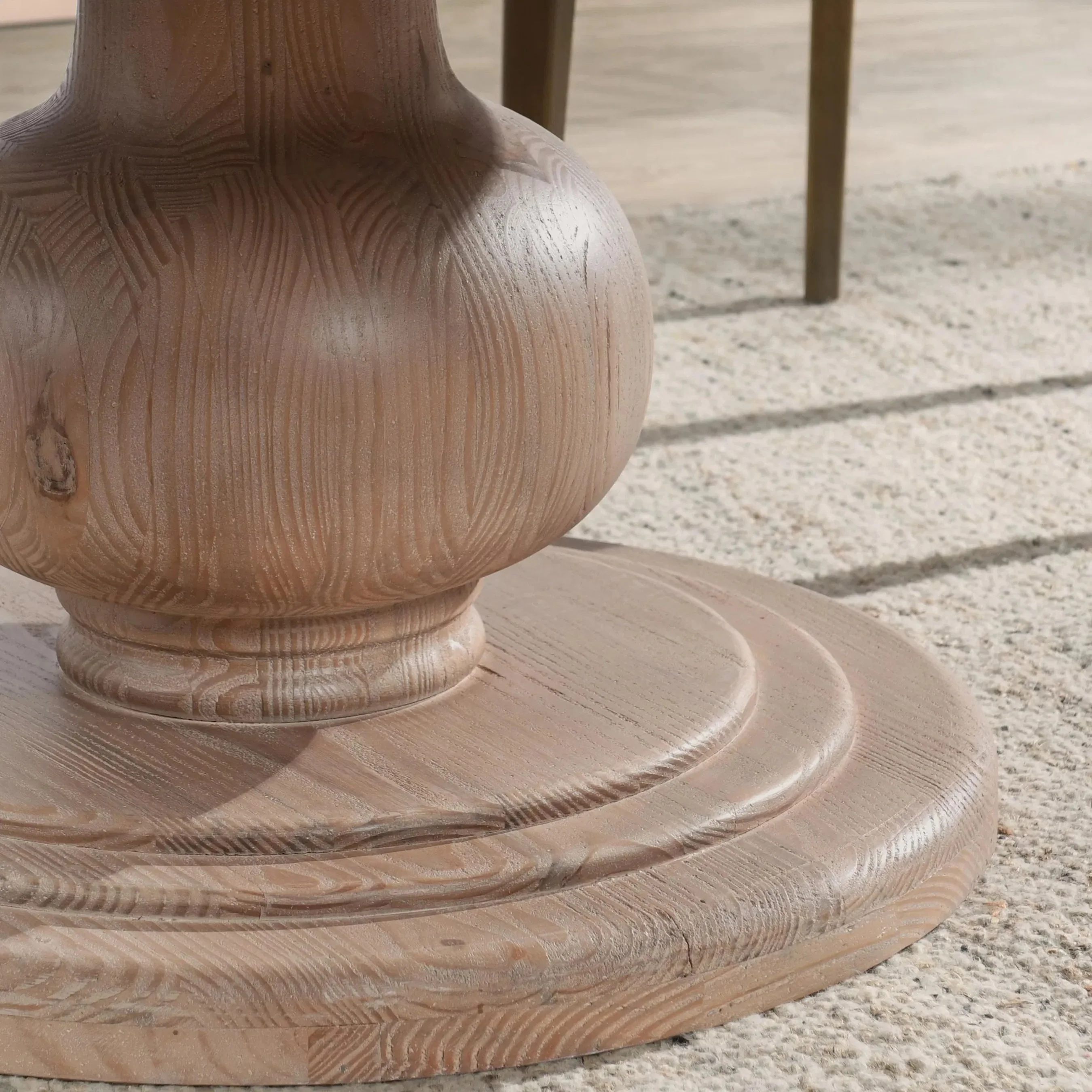 Baldwin 60" Pine Wood Round Dining Table - Image 3