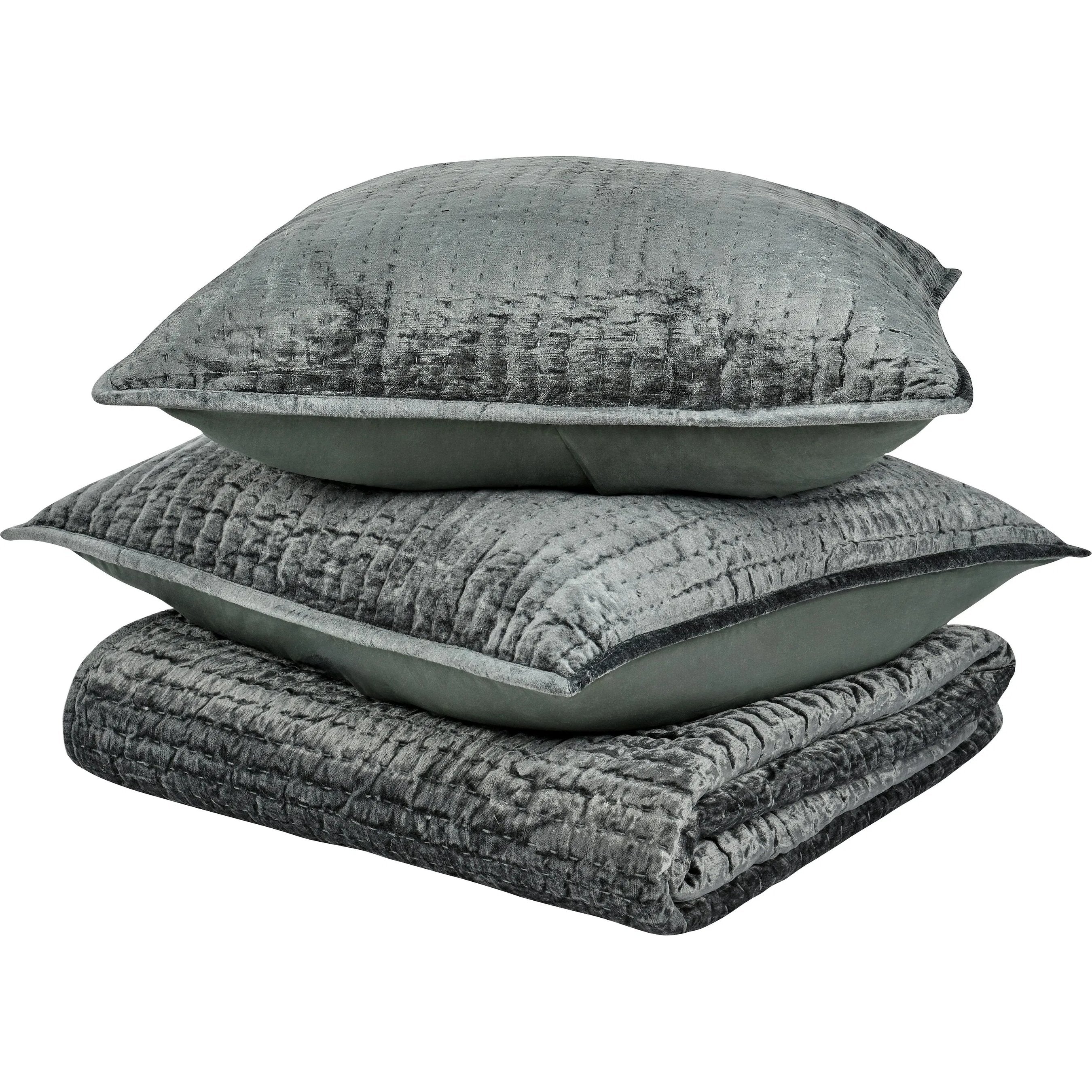 Bari 3-Piece Velvet Rayon Quilt Set - Image 5