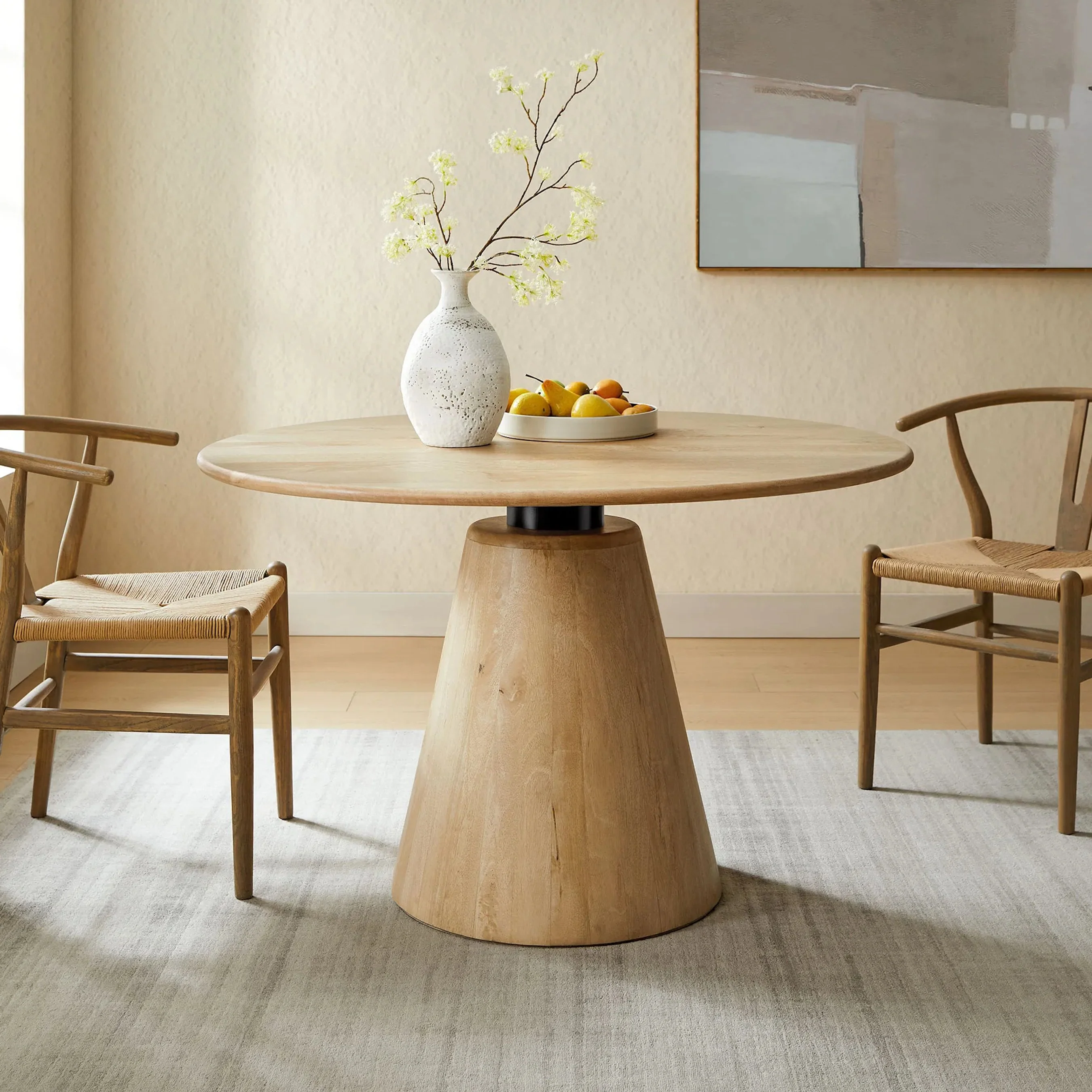 Barranquitas 47" Round Wood Dining Table - Image 7