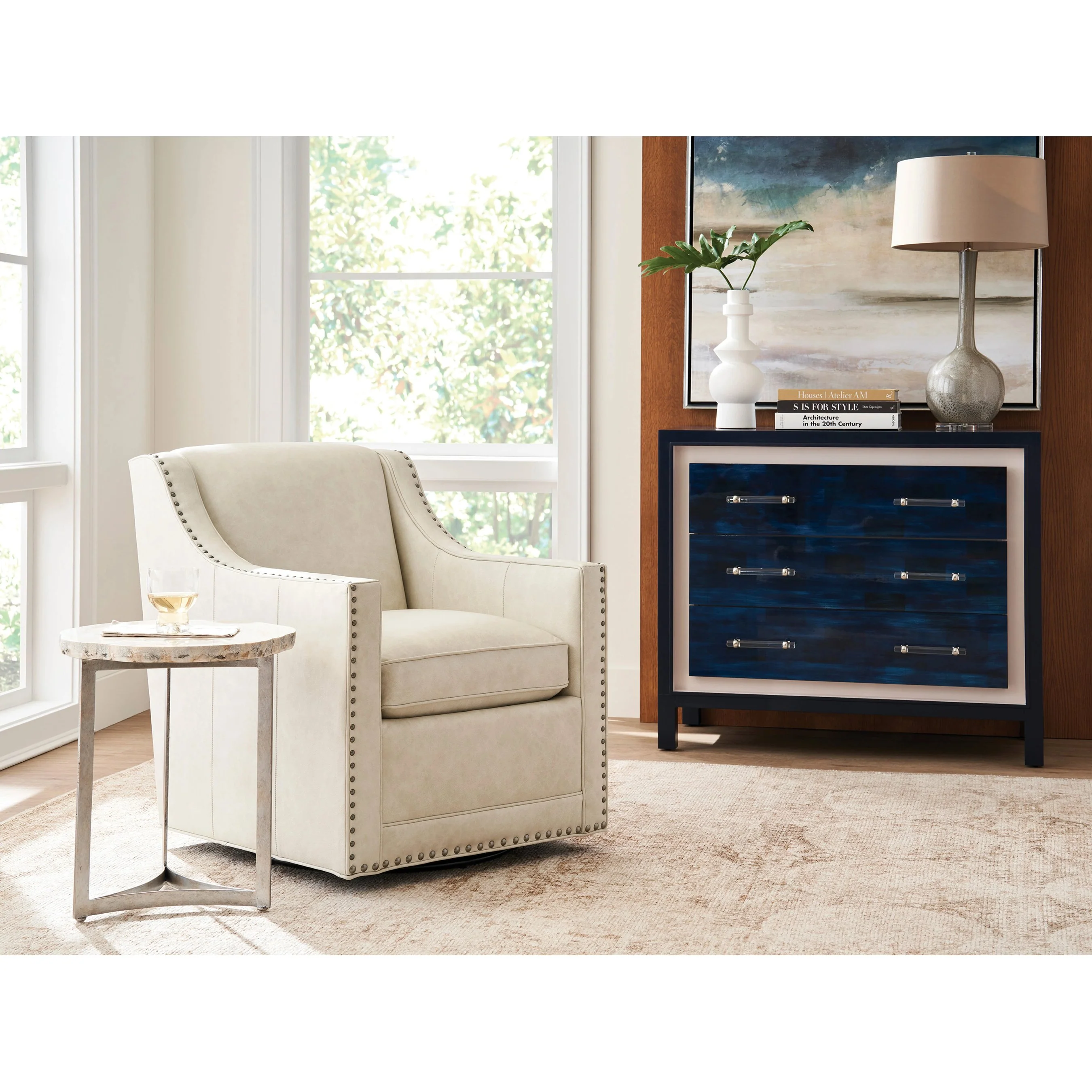 Barrier Leather Swivel Chair - Image 6