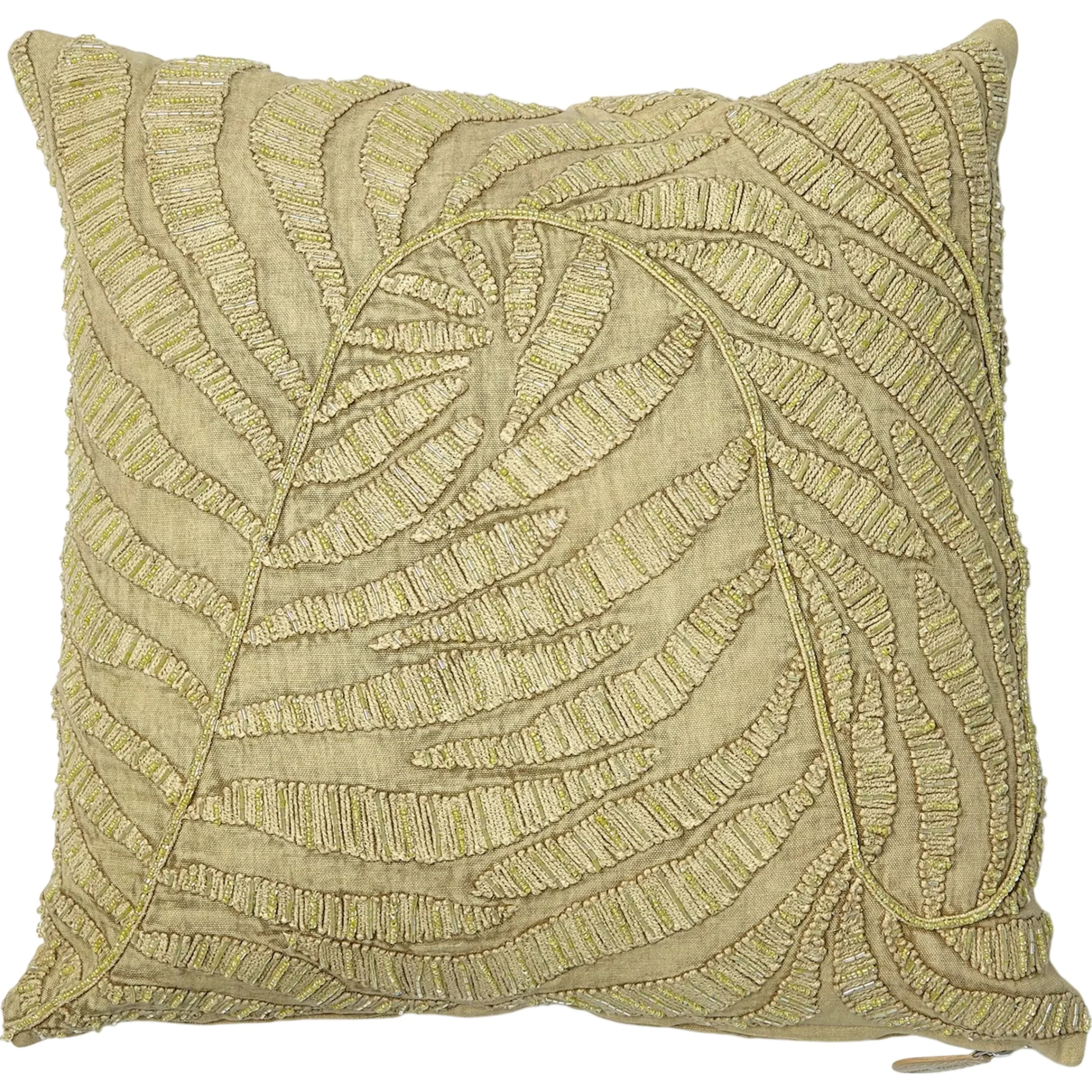 Beaded Palm Leaf Pillow - Image 4