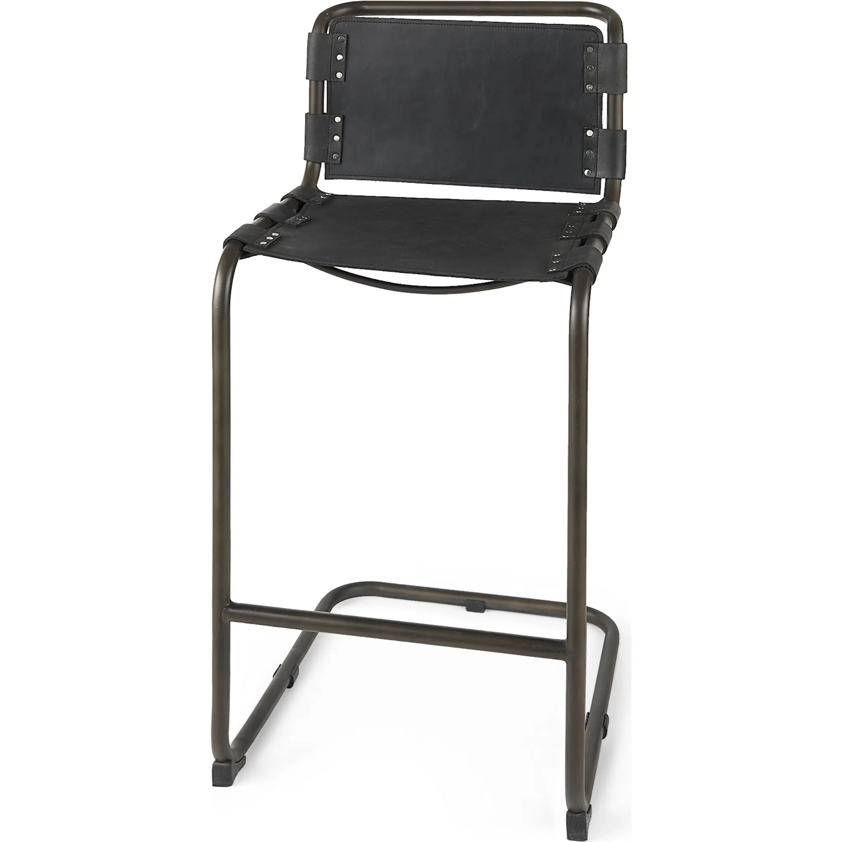 Berbick Leather Seat Bar Stool
