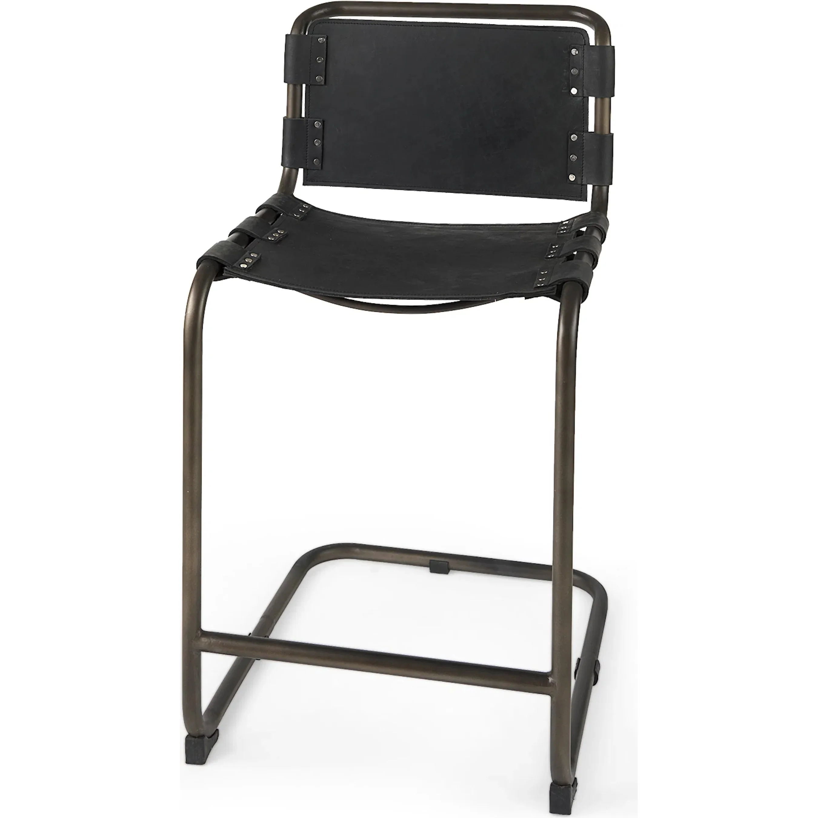 Berbick Leather Seat Counter Stool